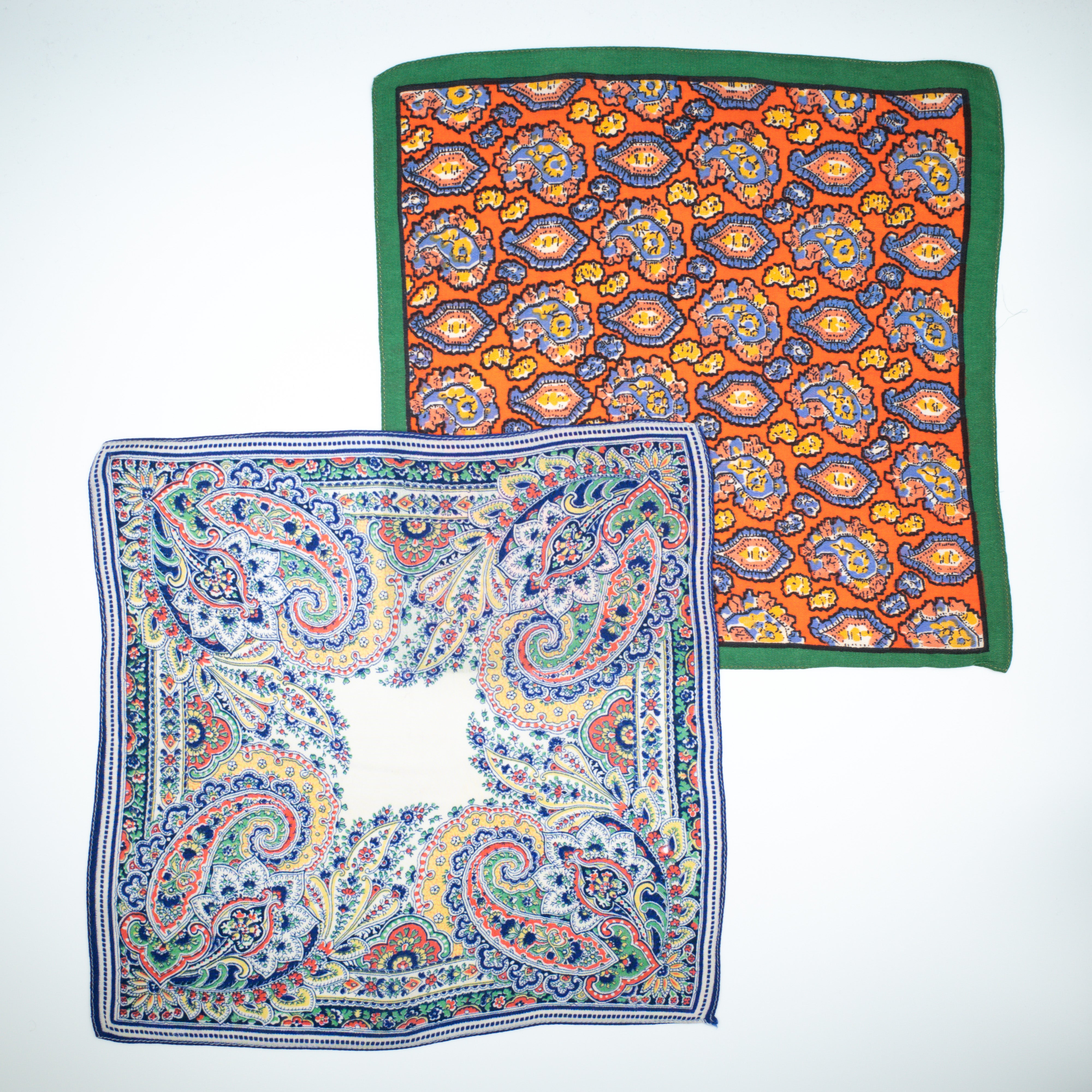 Pair of Small Vintage Silky Hankies