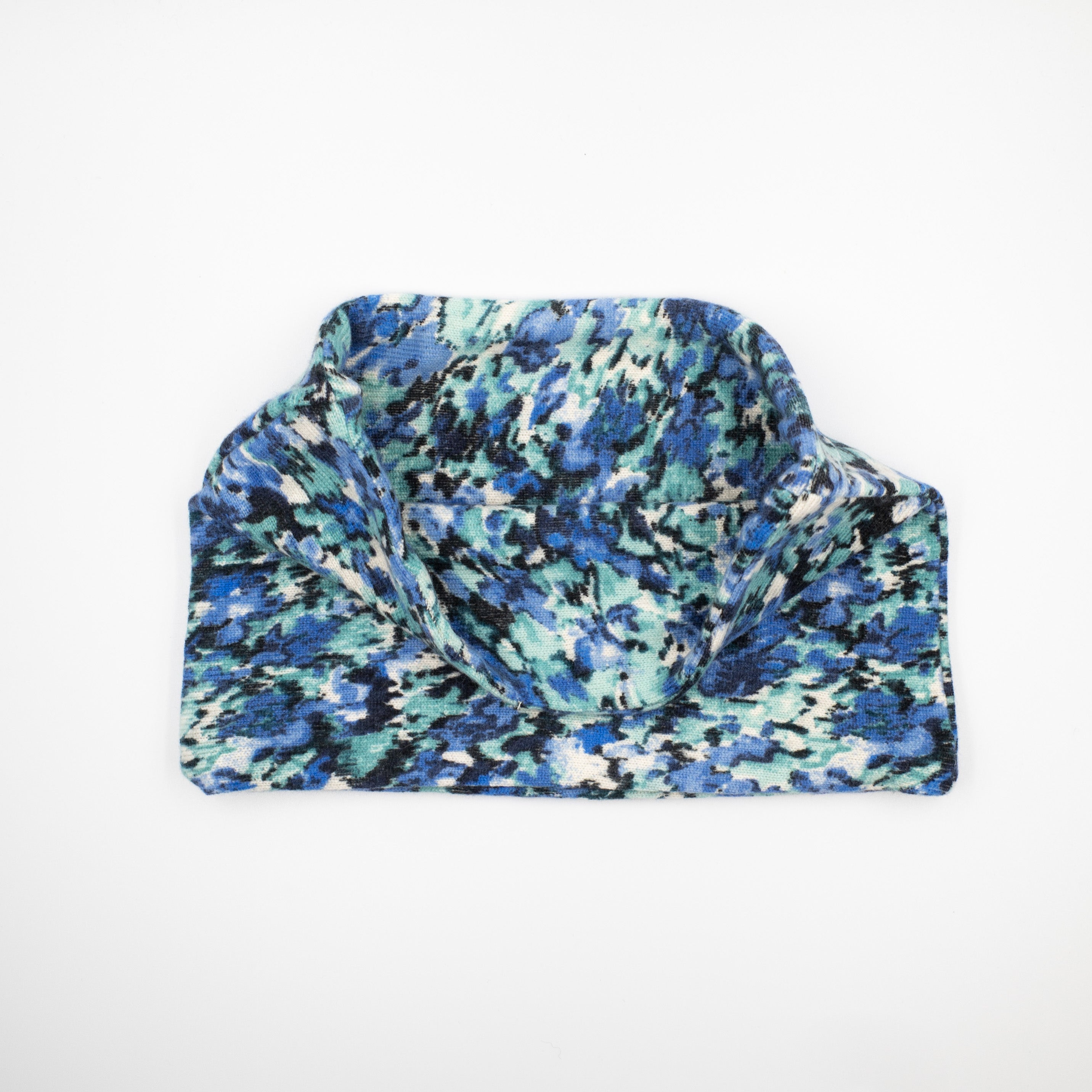 Green, Blue, Cream and Black Patterned Neck Warmer