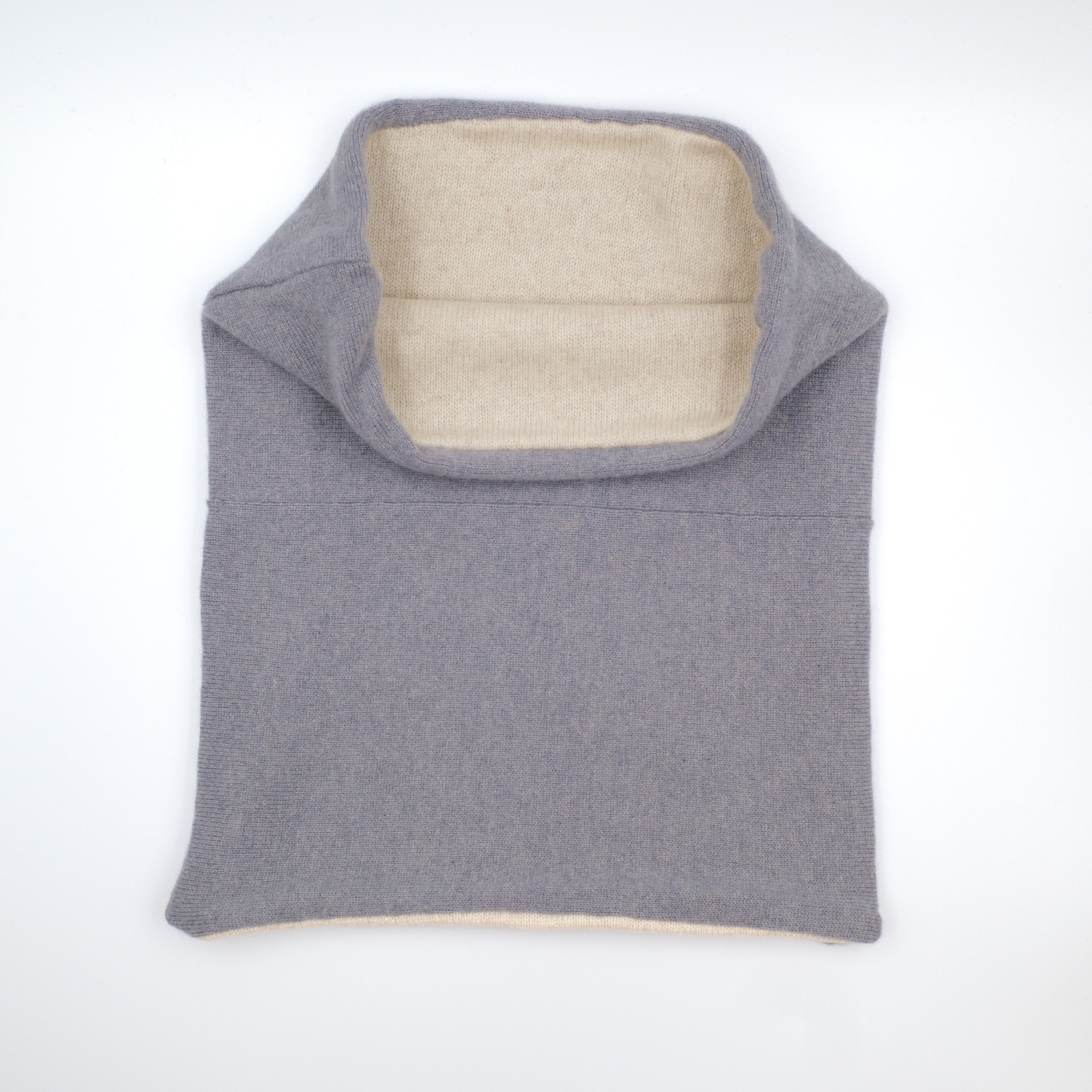 Men’s Dove Grey and Oatmeal Luxury Double Layered Snood