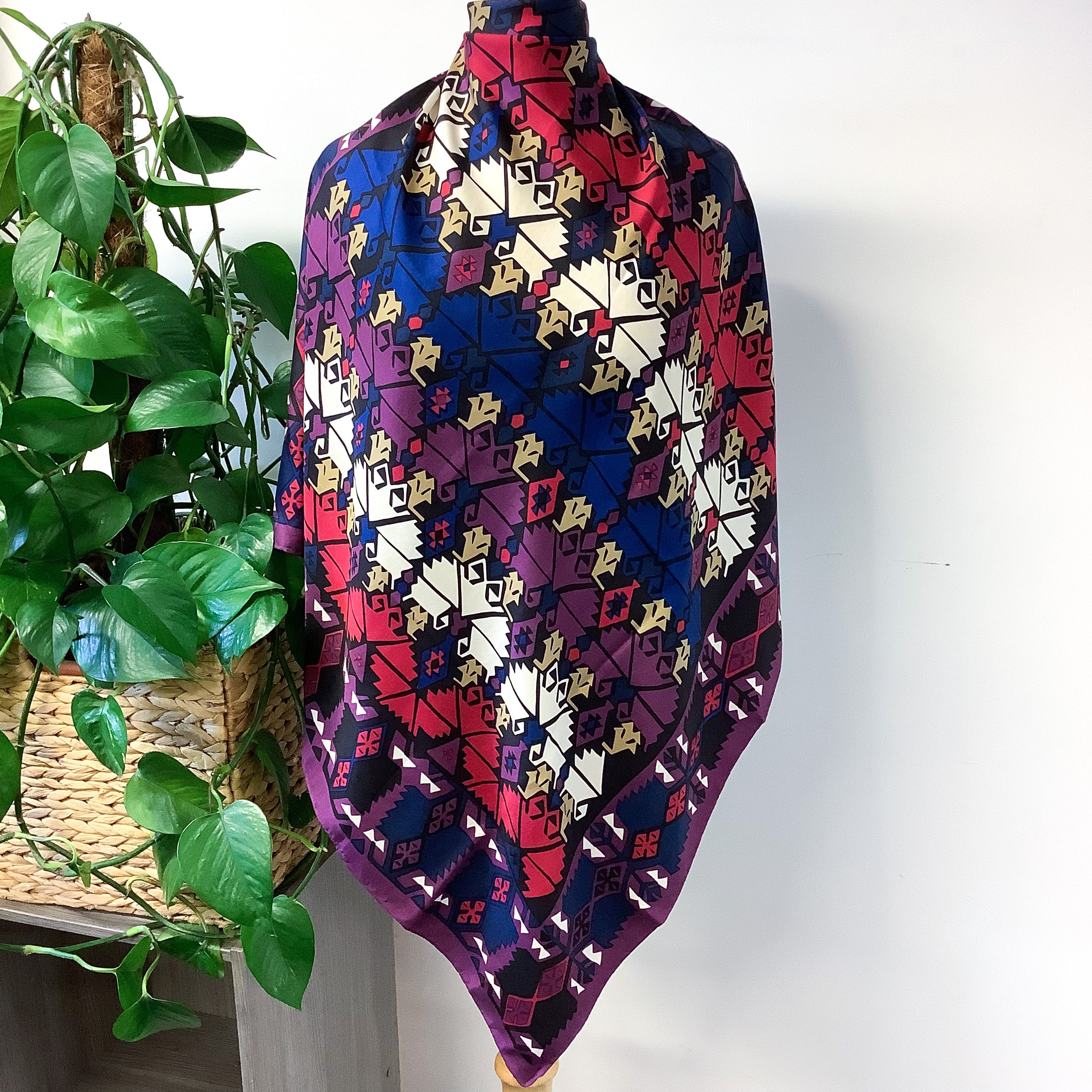 Beckford Silk Asymmetric Vintage Silk Scarf