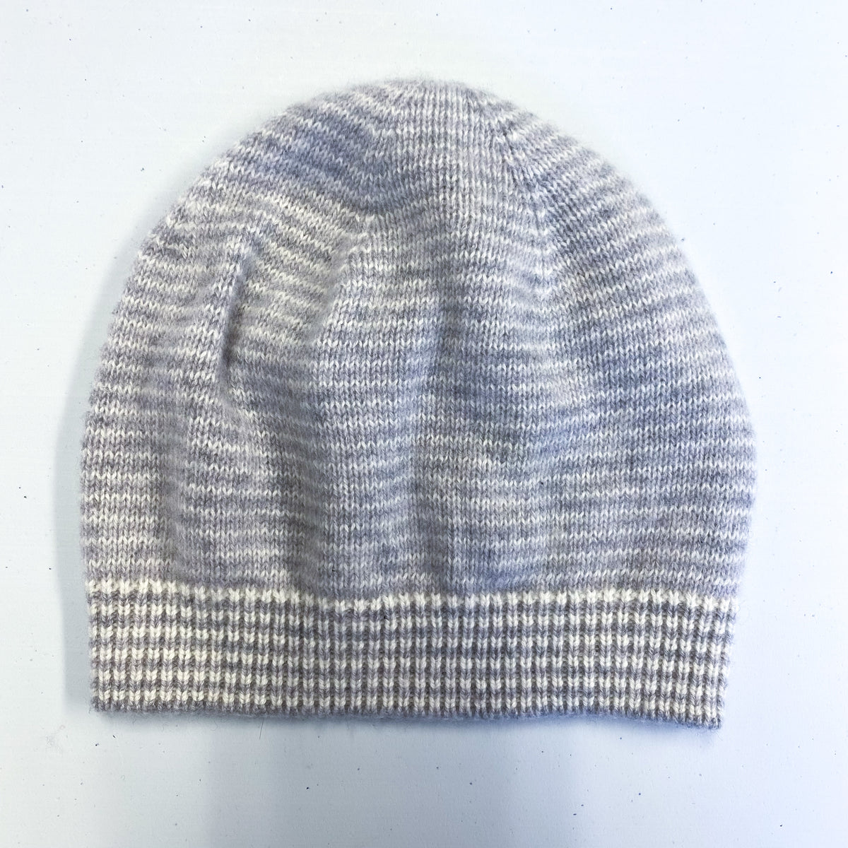 Children’s Mist Grey Stripe Cashmere Hat