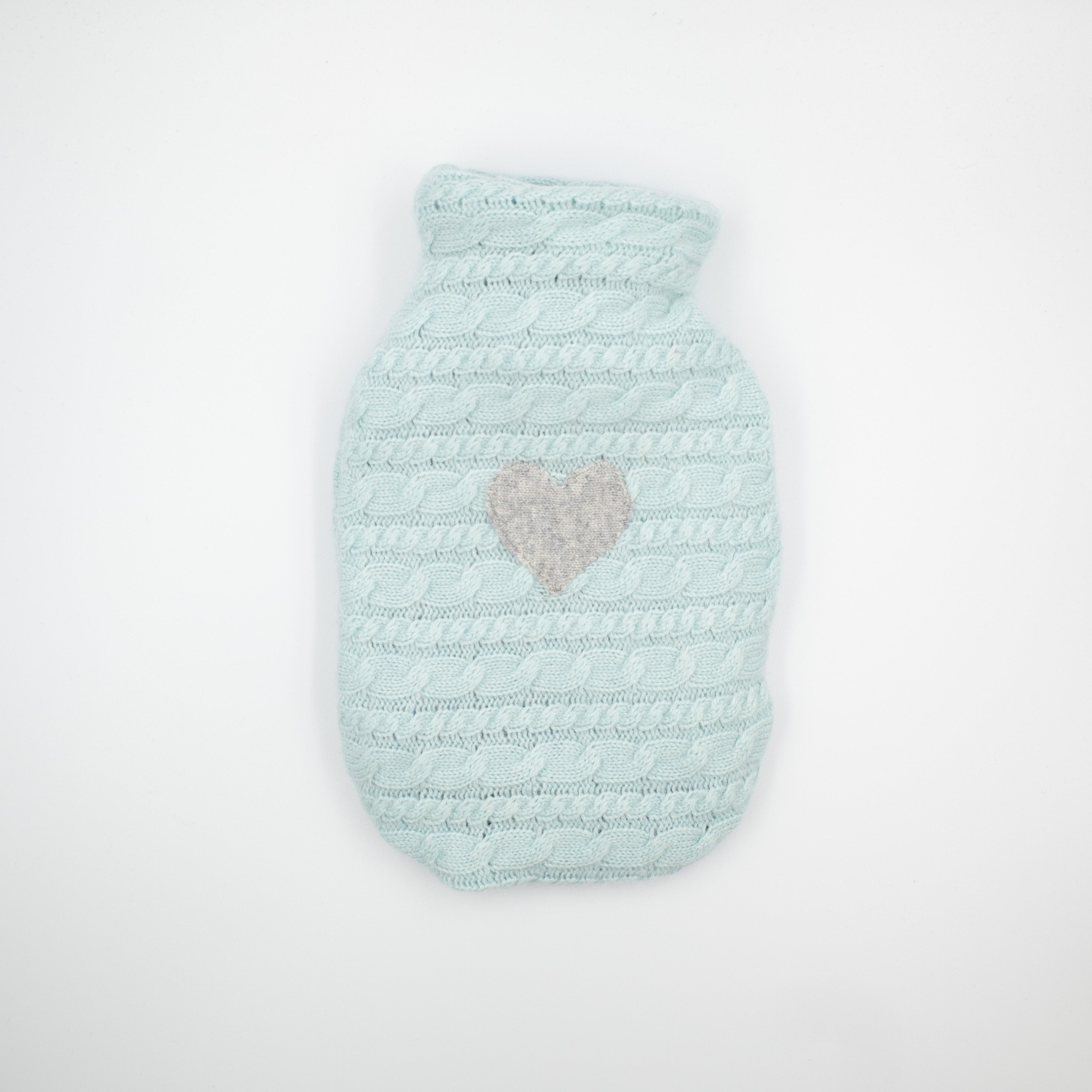 Opal Green Cable Cashmere Small Hot Water Bottle