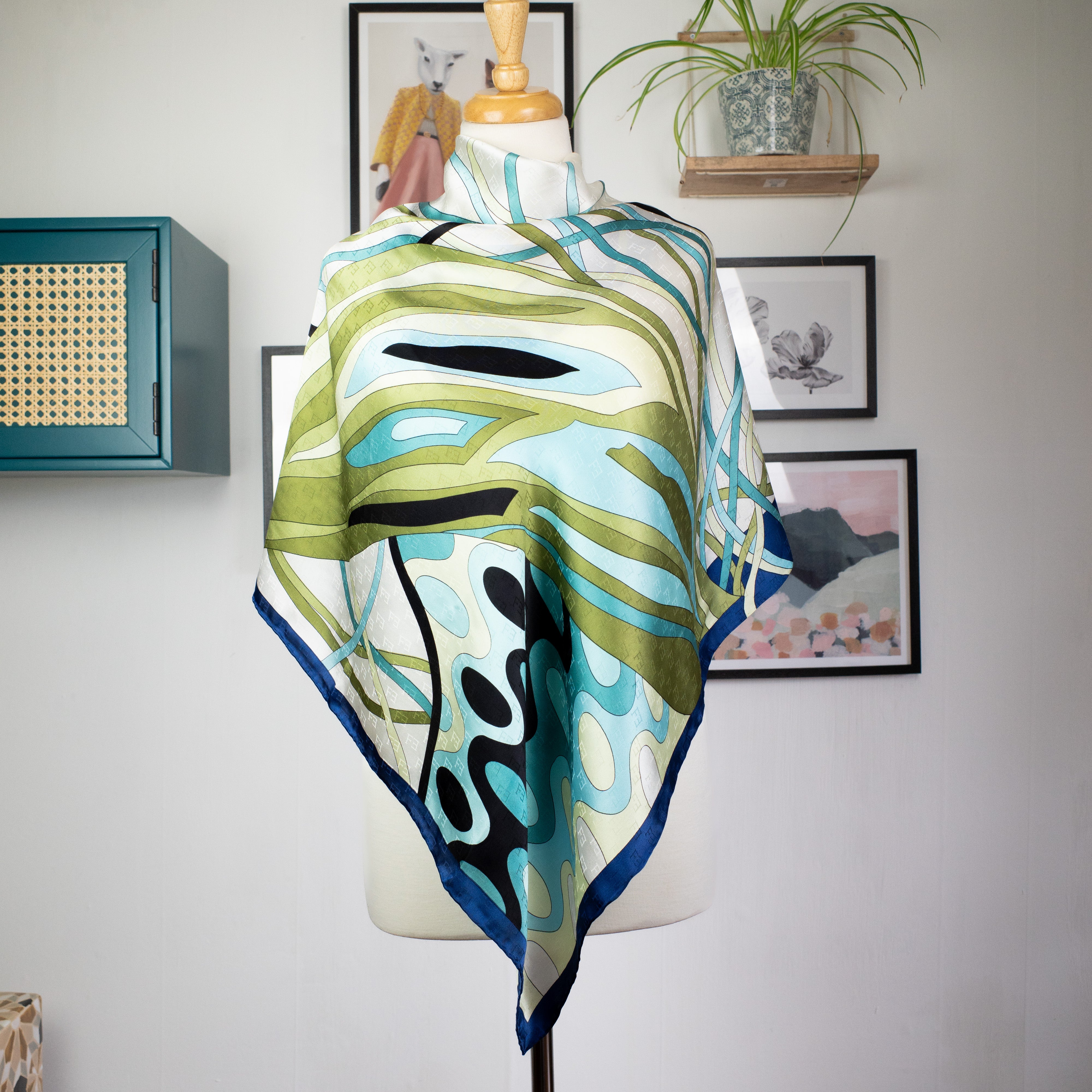 Egon Furstenberg Crepe de Chine Large Silk Scarf