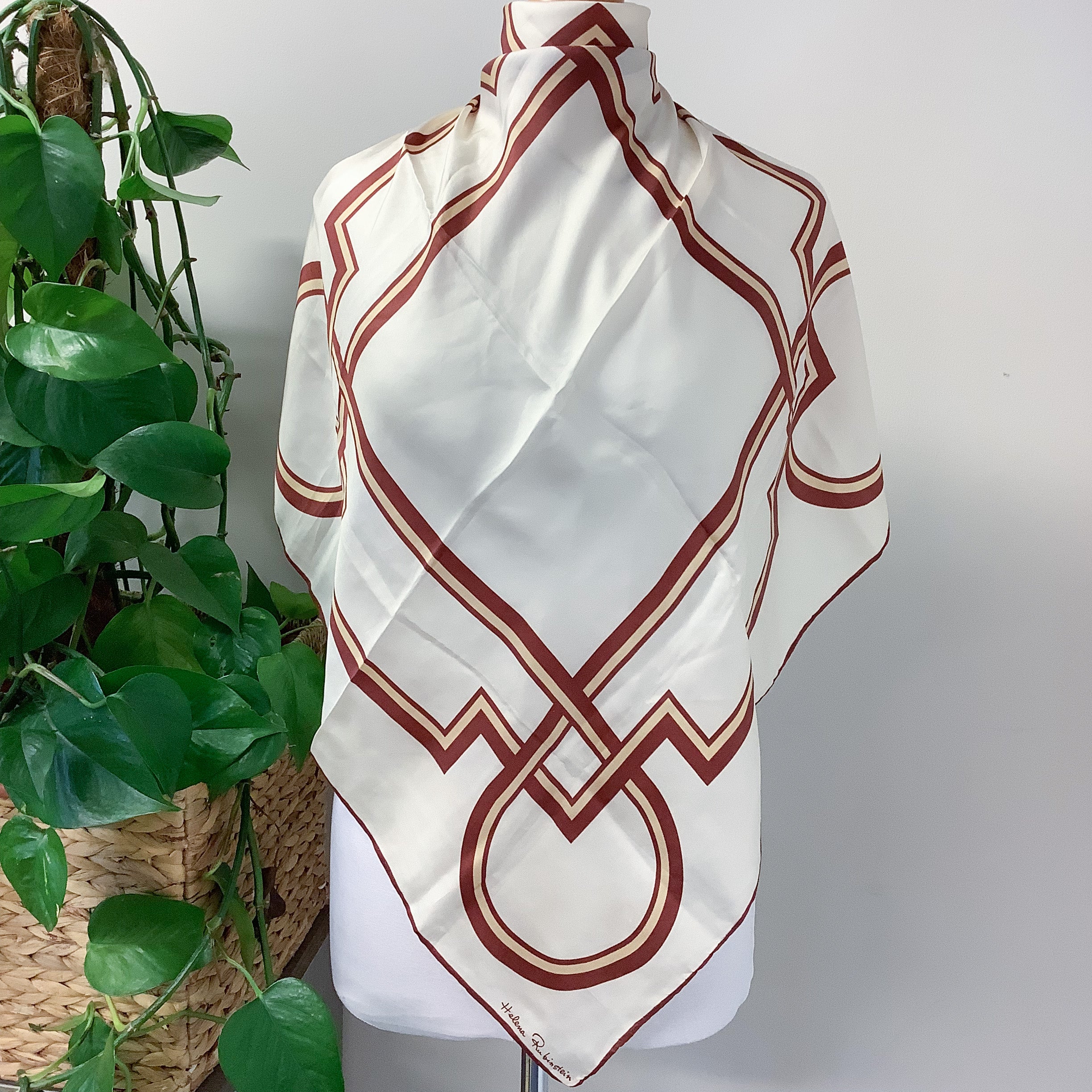 1970s Helena Rubenstein Vintage Silk Scarf