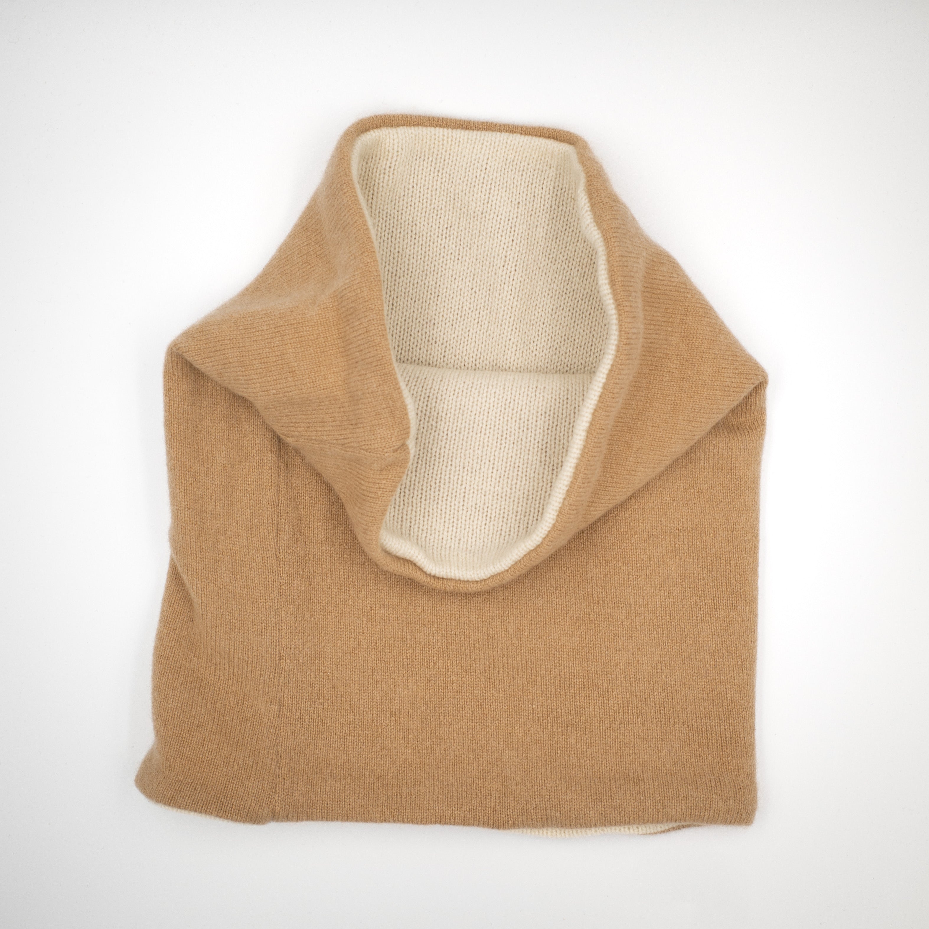 Men’s Camel and Cream Luxury Double Layered Snood