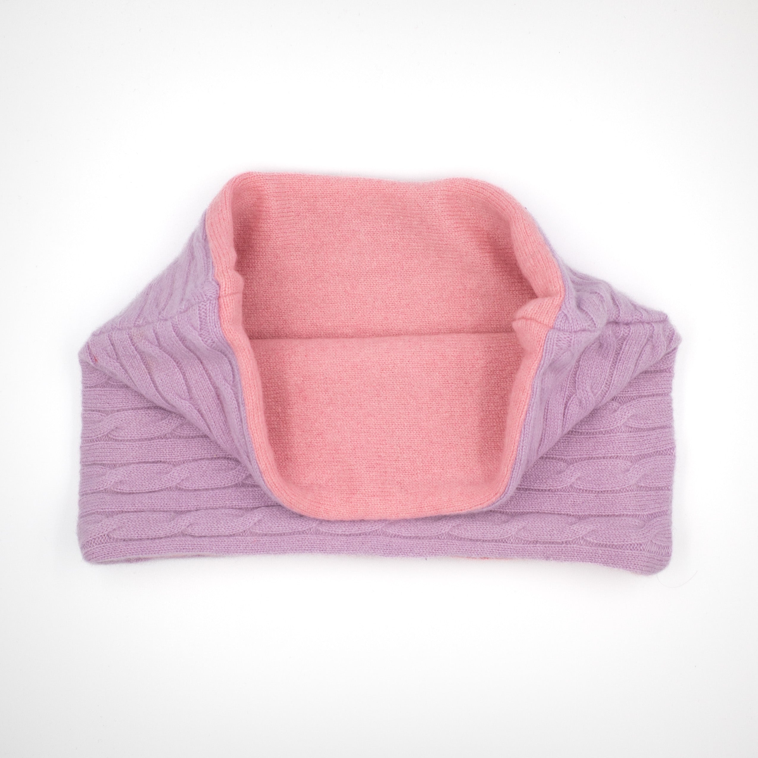 Candy Pink and Mauve Cable Neck Warmer