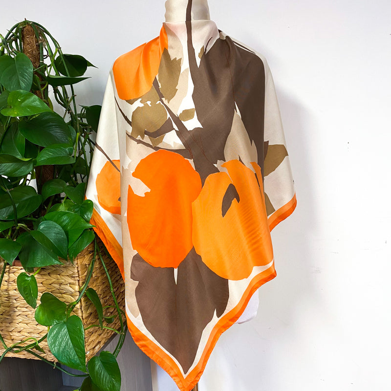 1970s Floral Jacqmar Vintage Silk Scarf