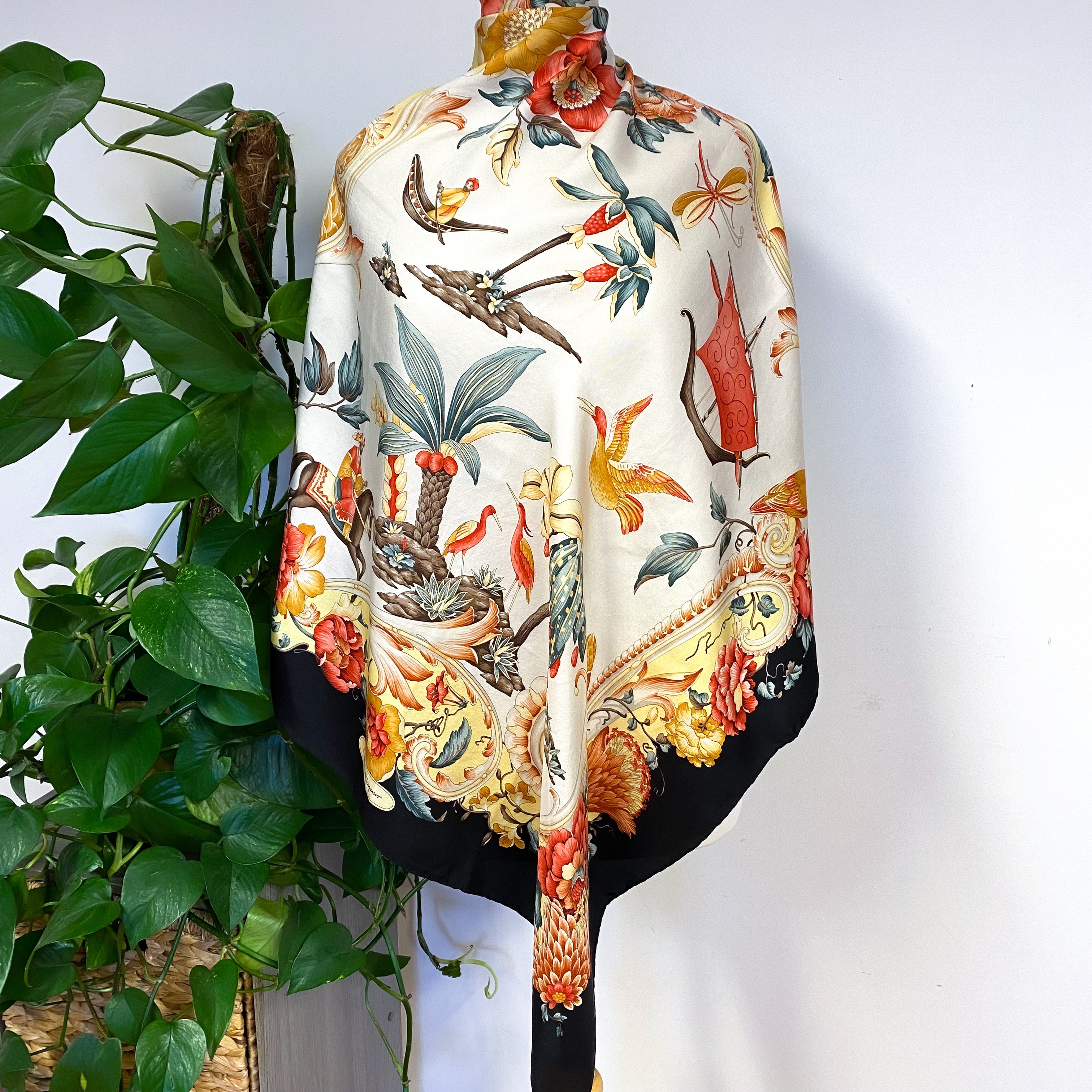 Salvatore Ferragamo Floral Designer Silk Scarf