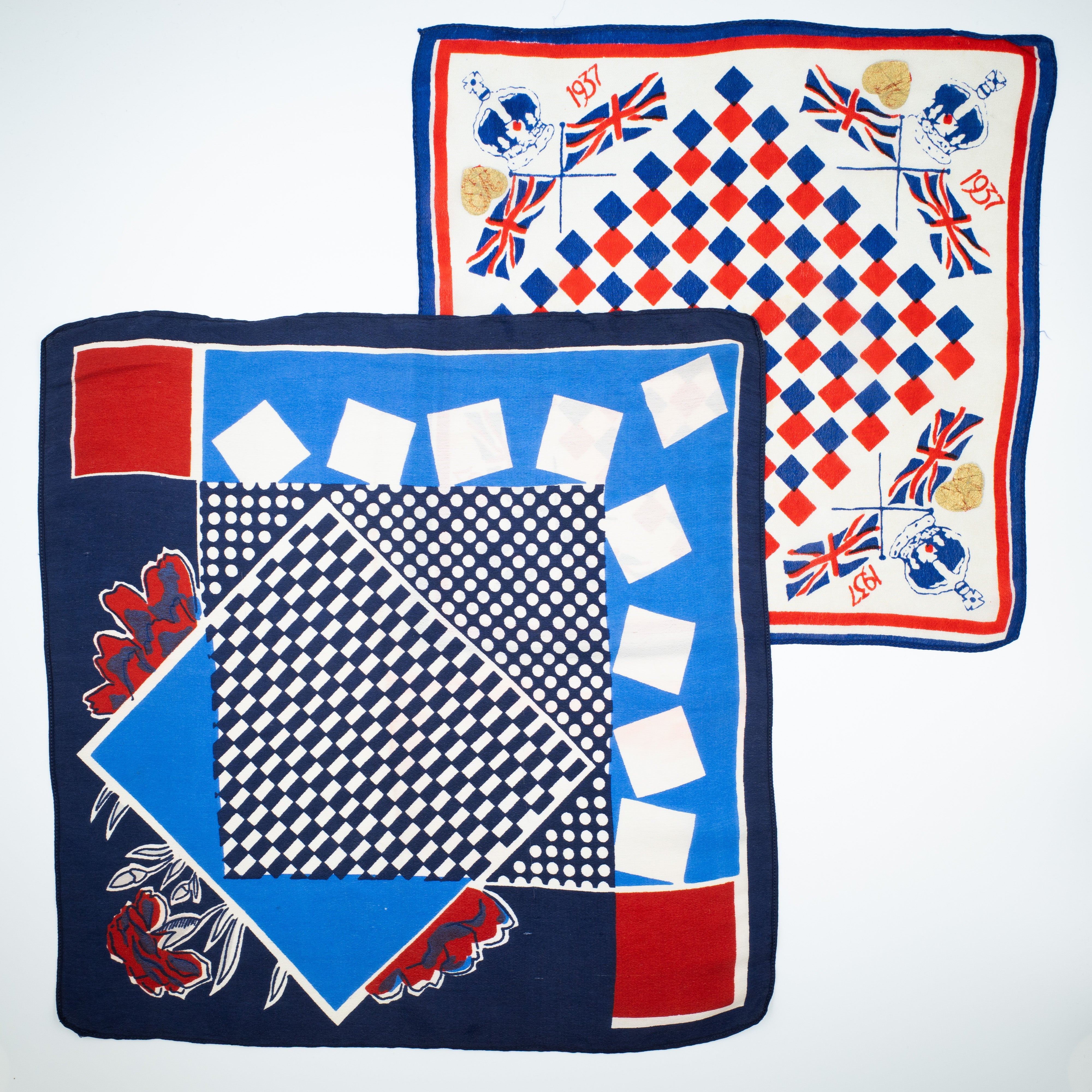 Pair of Small Vintage Silky Hankies