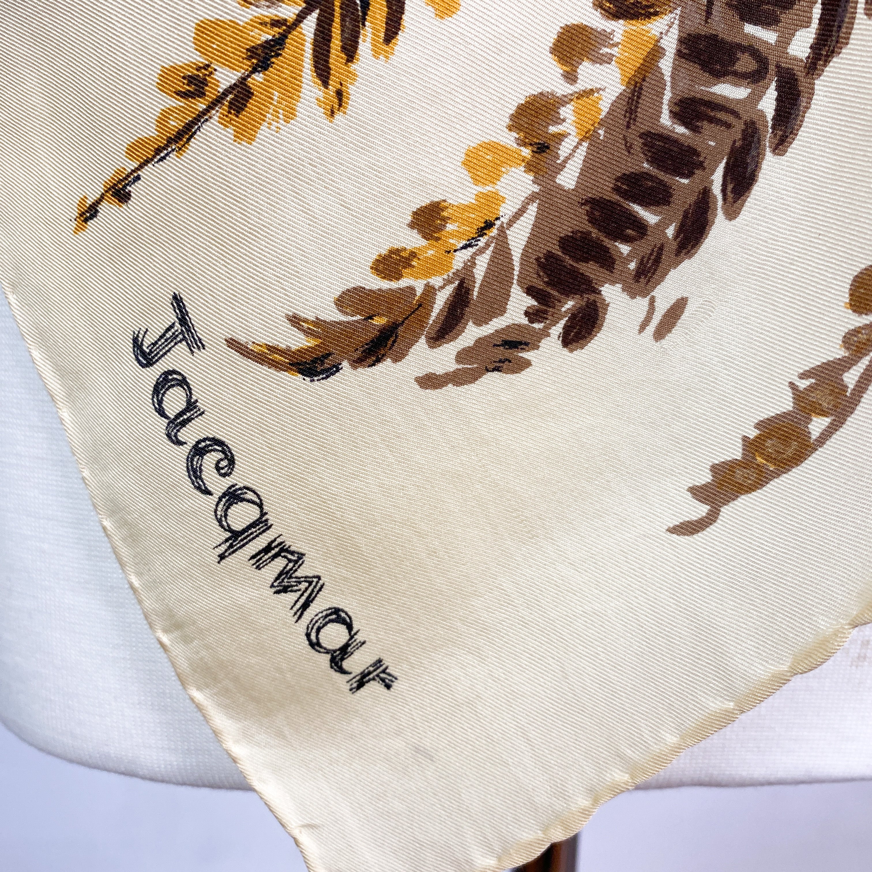 1960s Jacqmar Fern Design Vintage Silk Scarf