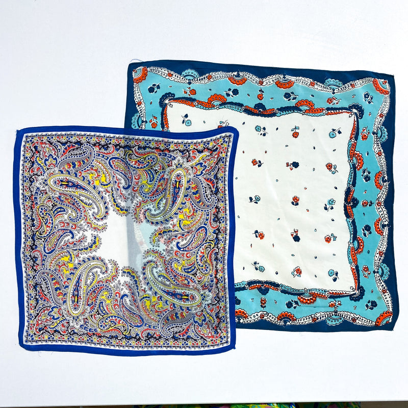 Pair of Small Vintage Silky Hankies
