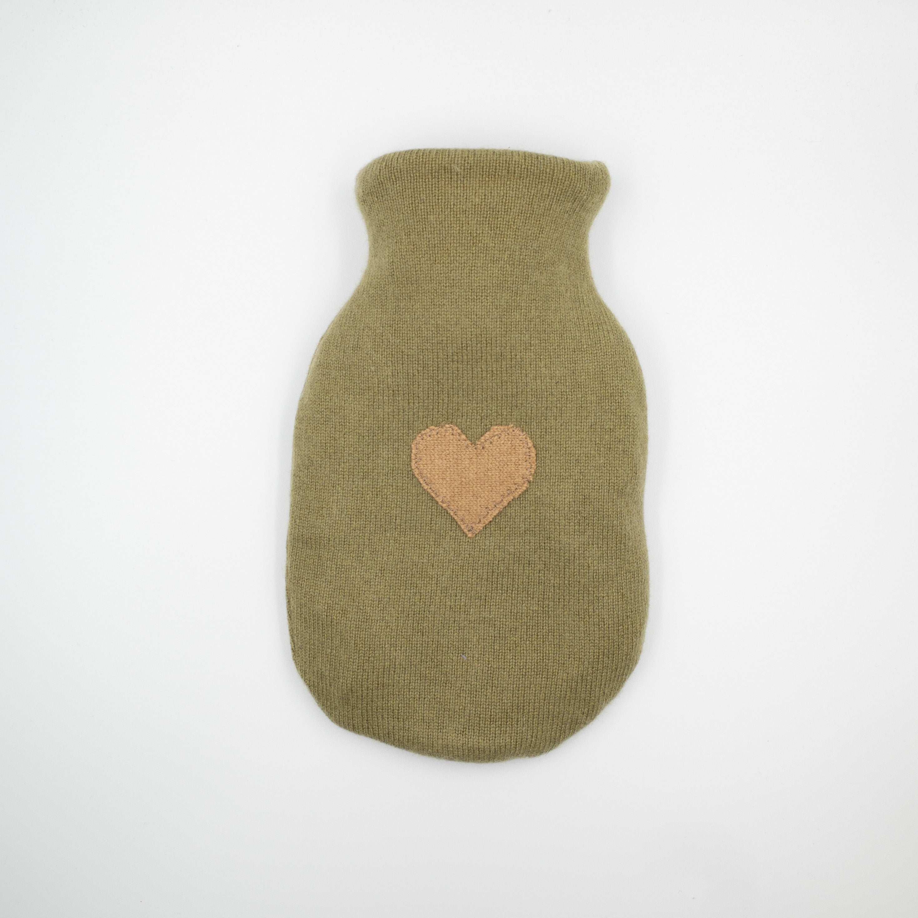 Olive Green Cashmere Small Hot Water Bottle
