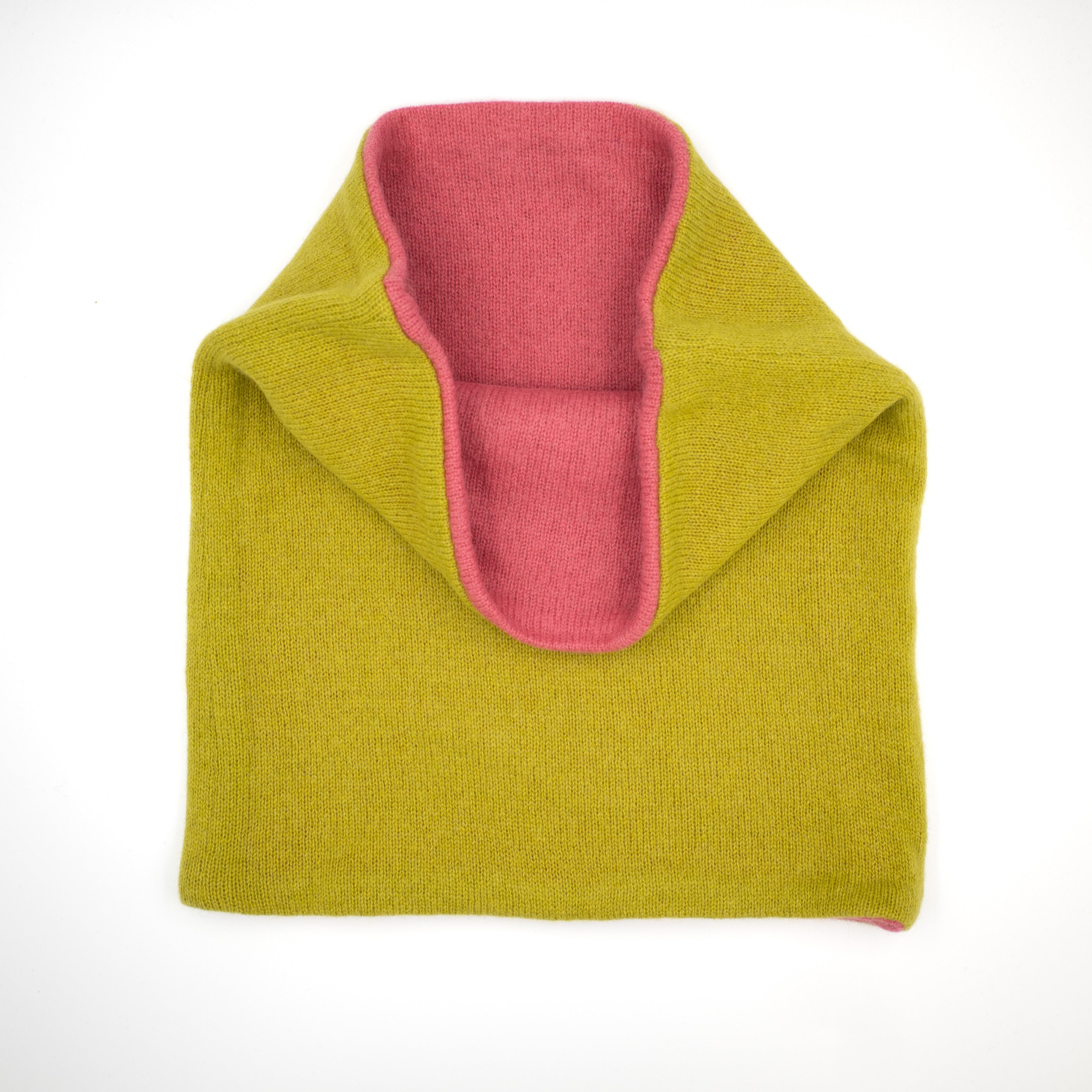 Chartreuse and Coral Luxury Double Layered Snood