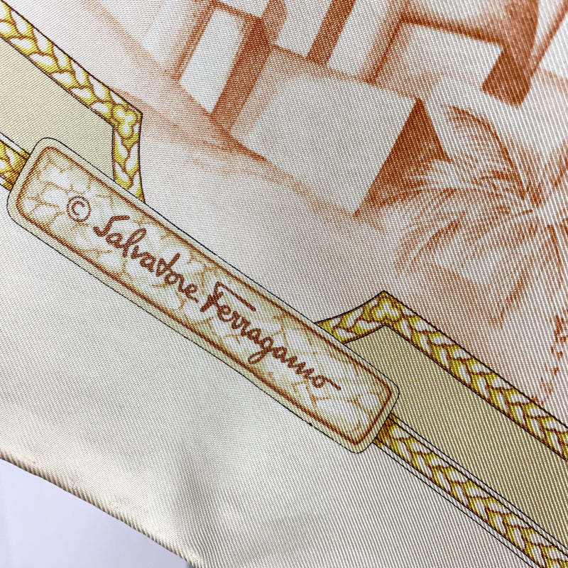 Salvatore Ferragamo Italian Designer Silk Scarf