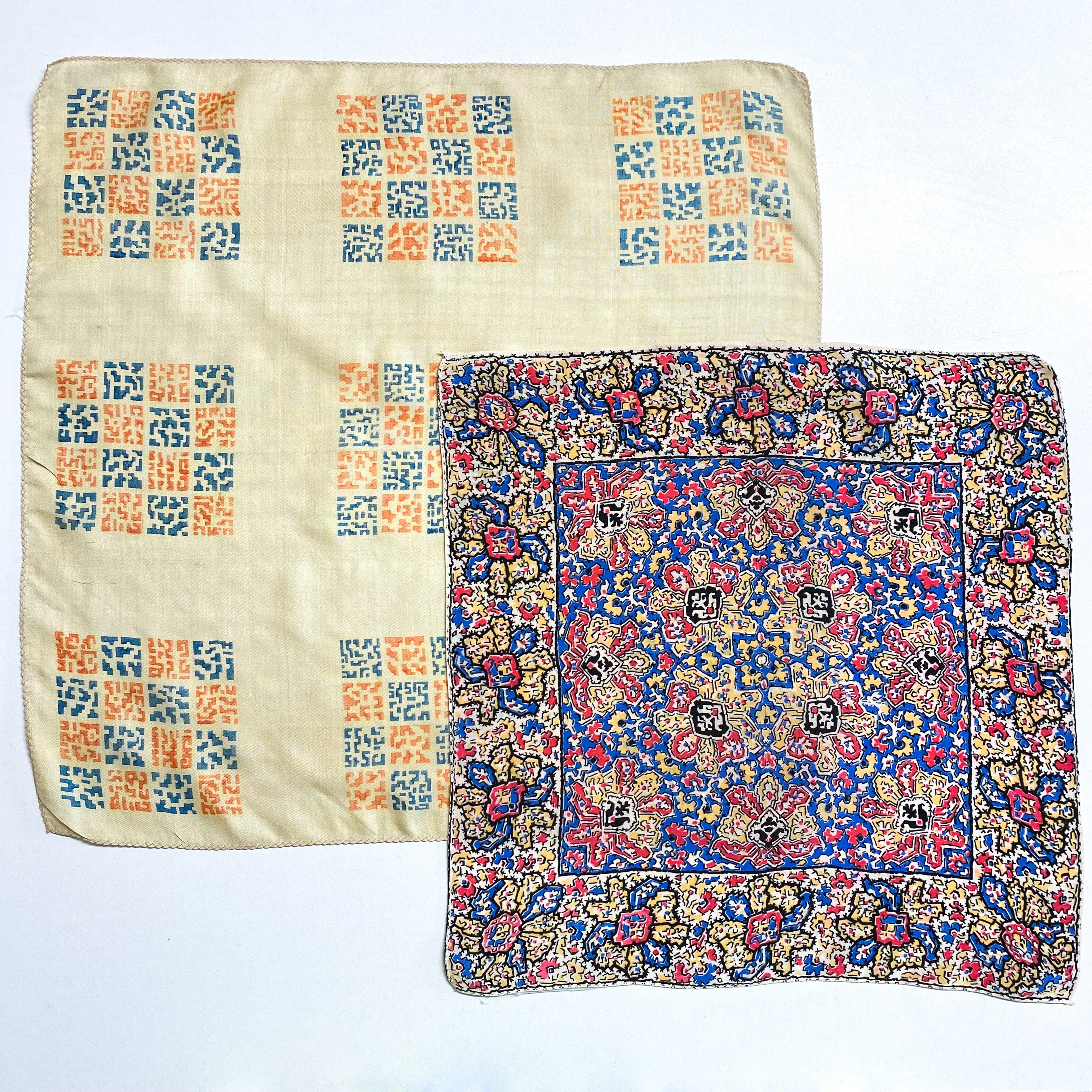 Pair of Small Vintage Silky Hankies