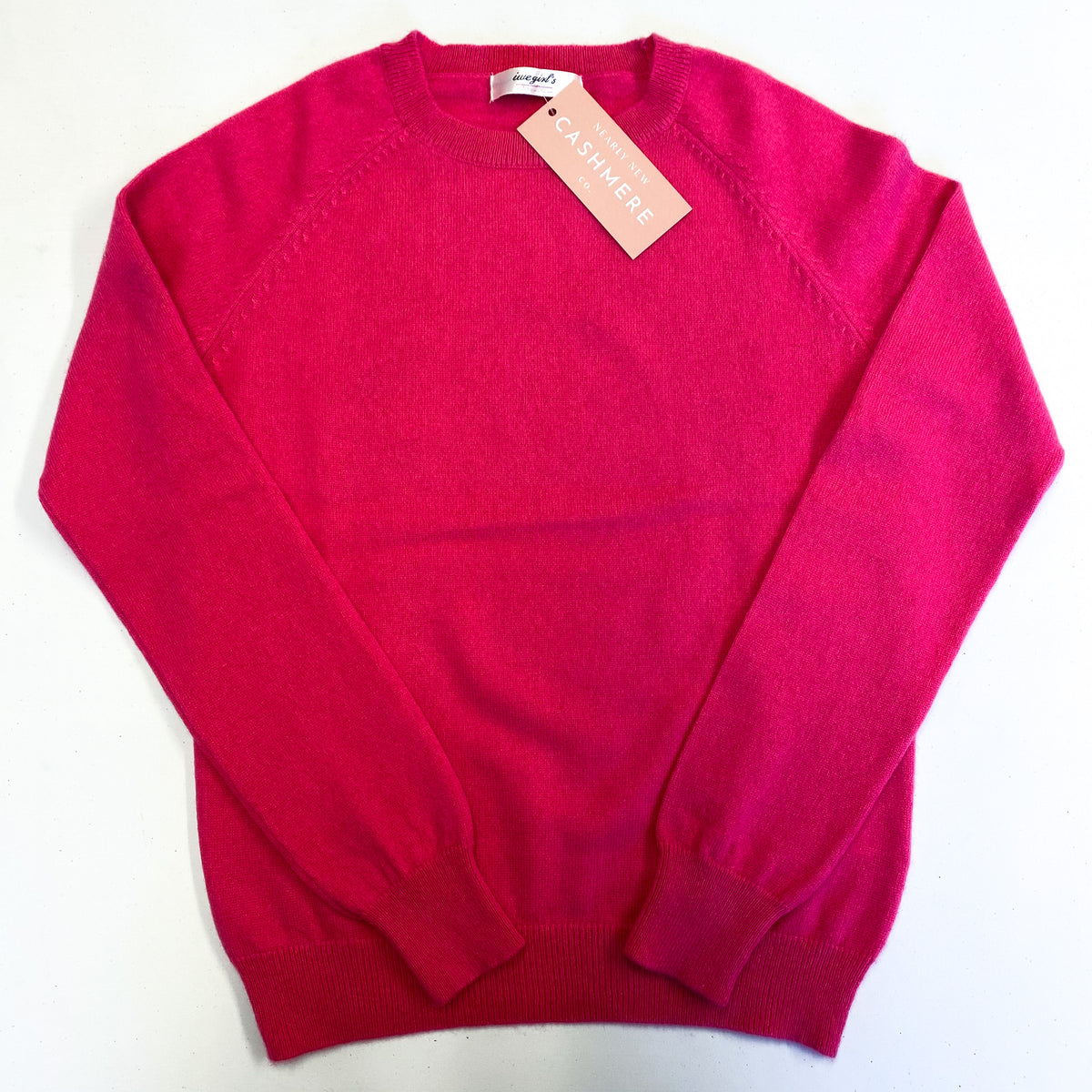 Children’s Hot Pink Cashmere Crew Neck Jumper Age 12