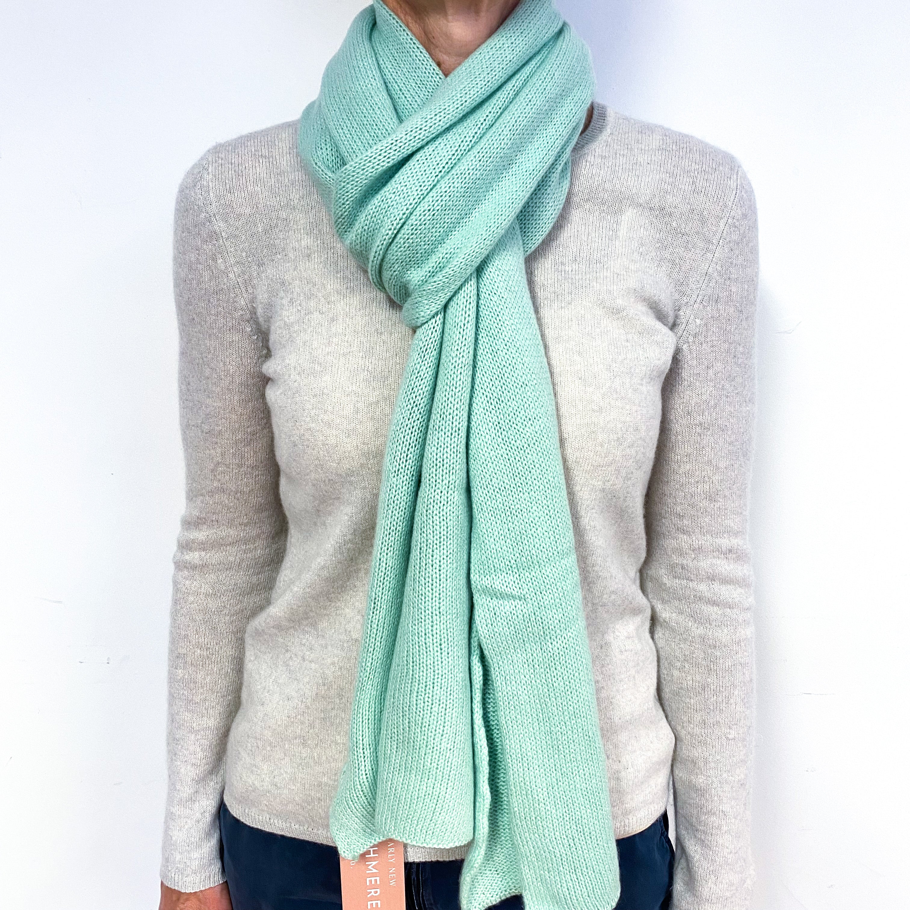 Scottish Mint Green Cashmere Scarf