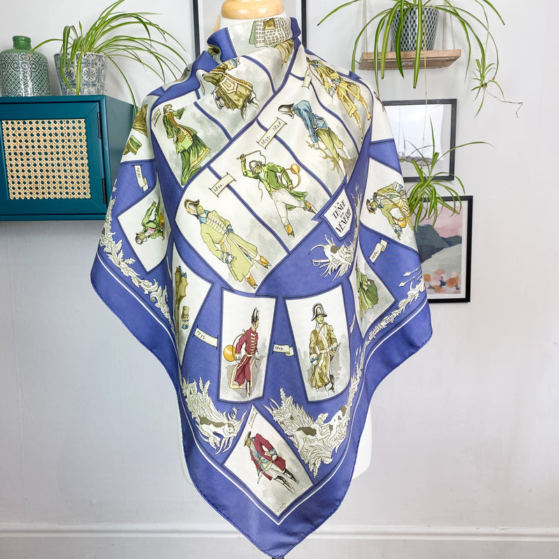 Boxed Hermes La Tenue de Venerie 1964 Designer Silk Scarf