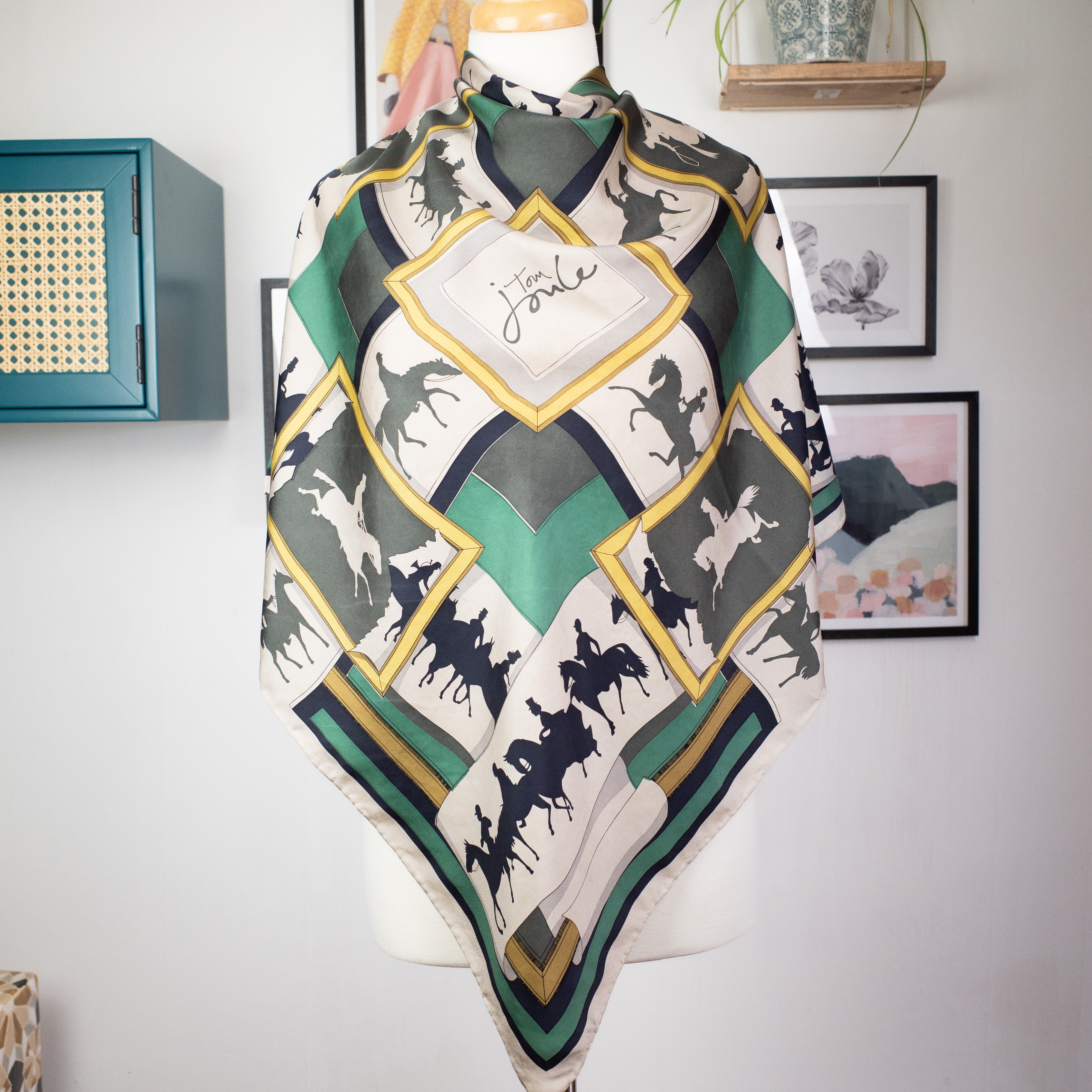Joules Horse Design Silk Scarf