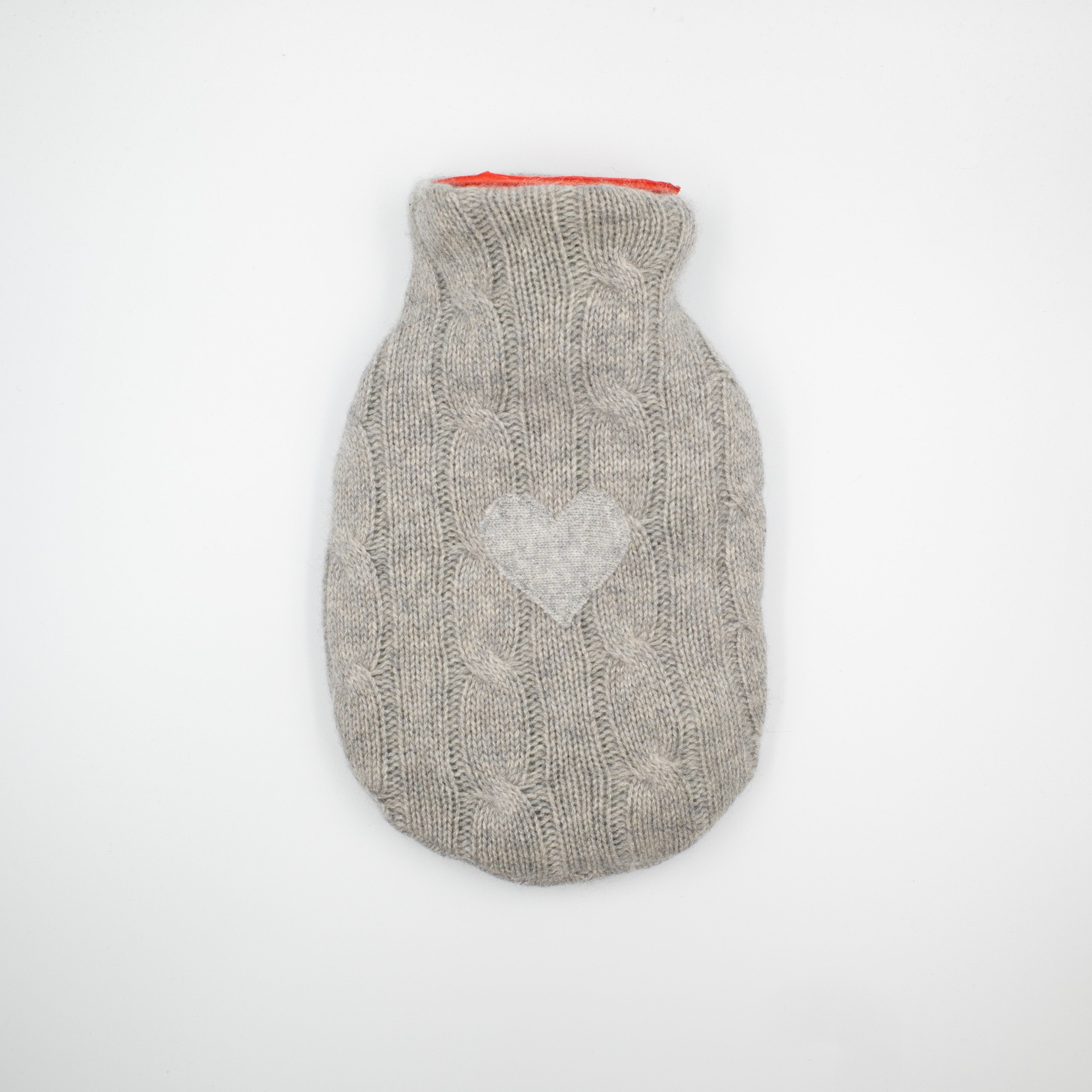 Smoke Grey Cable Cashmere Small Hot Water Bottle