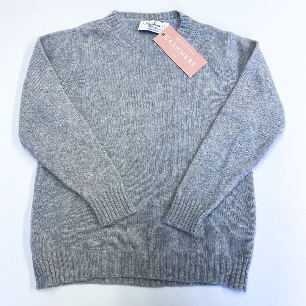 Children’s Smoke Grey Cashmere Crew Neck Jumper Age 5-6