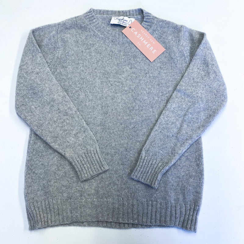 Children’s Smoke Grey Cashmere Crew Neck Jumper Age 5-6