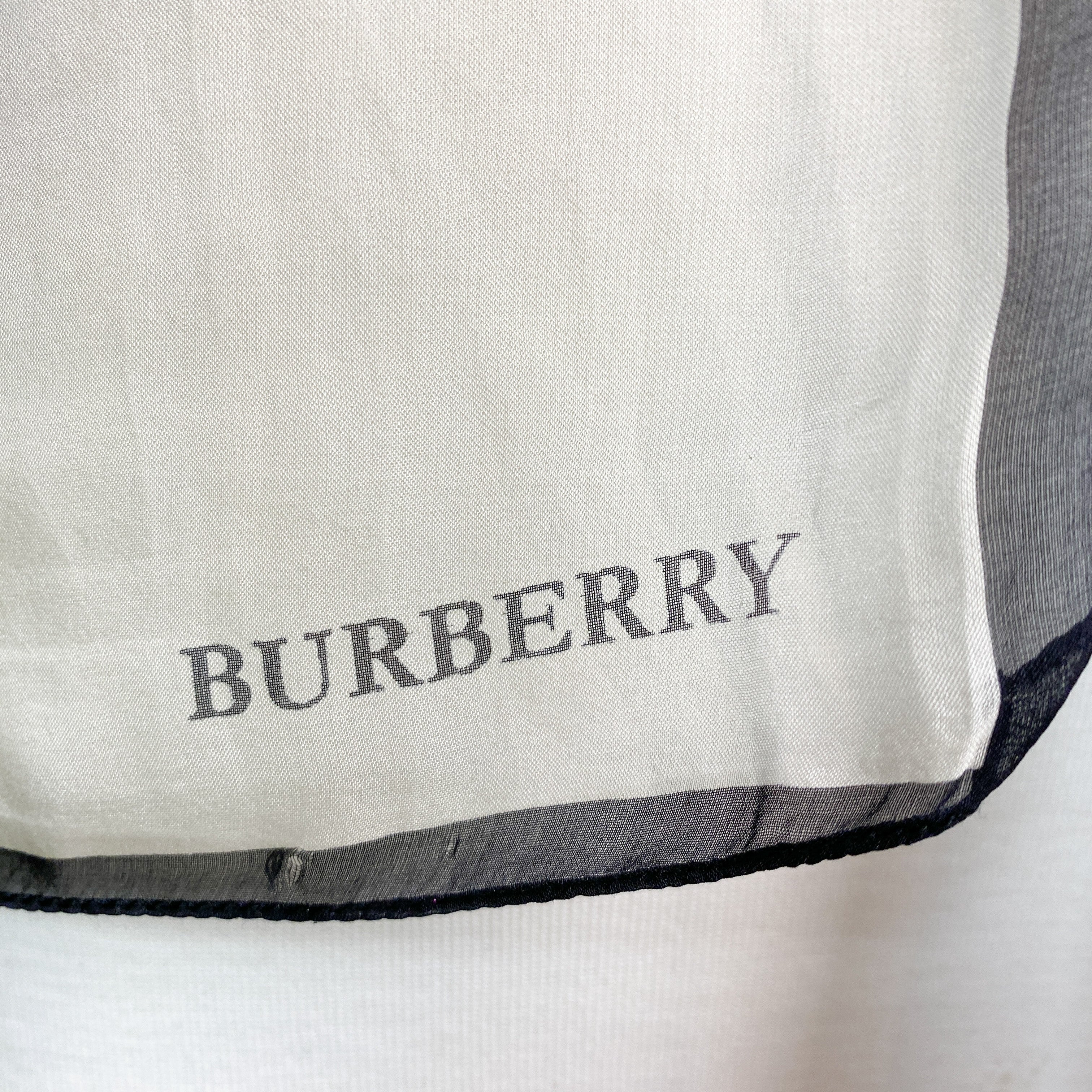 Burberry Checked Crêpe Wrap Style Vintage Silk Scarf