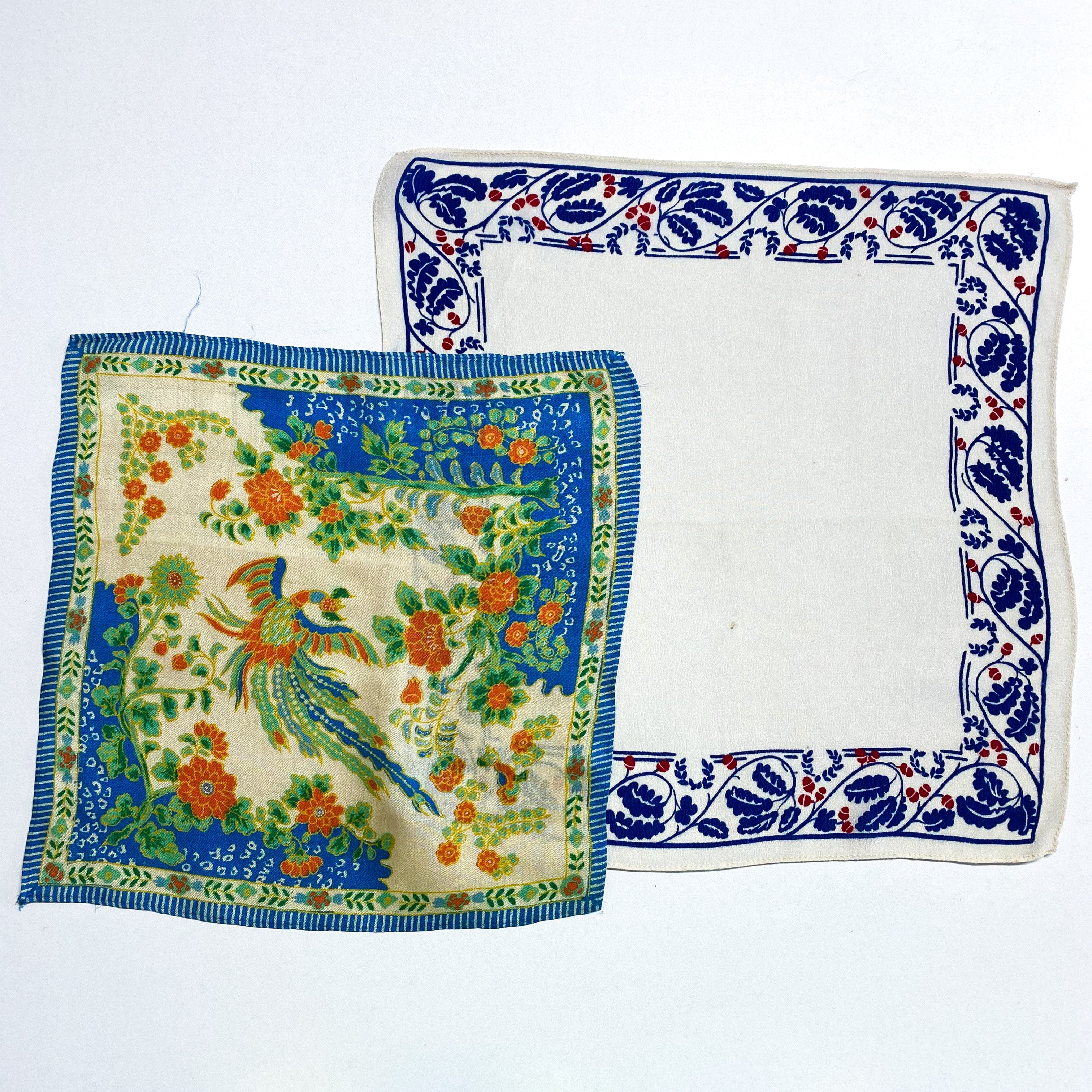 Pair of Small Vintage Silky Hankies