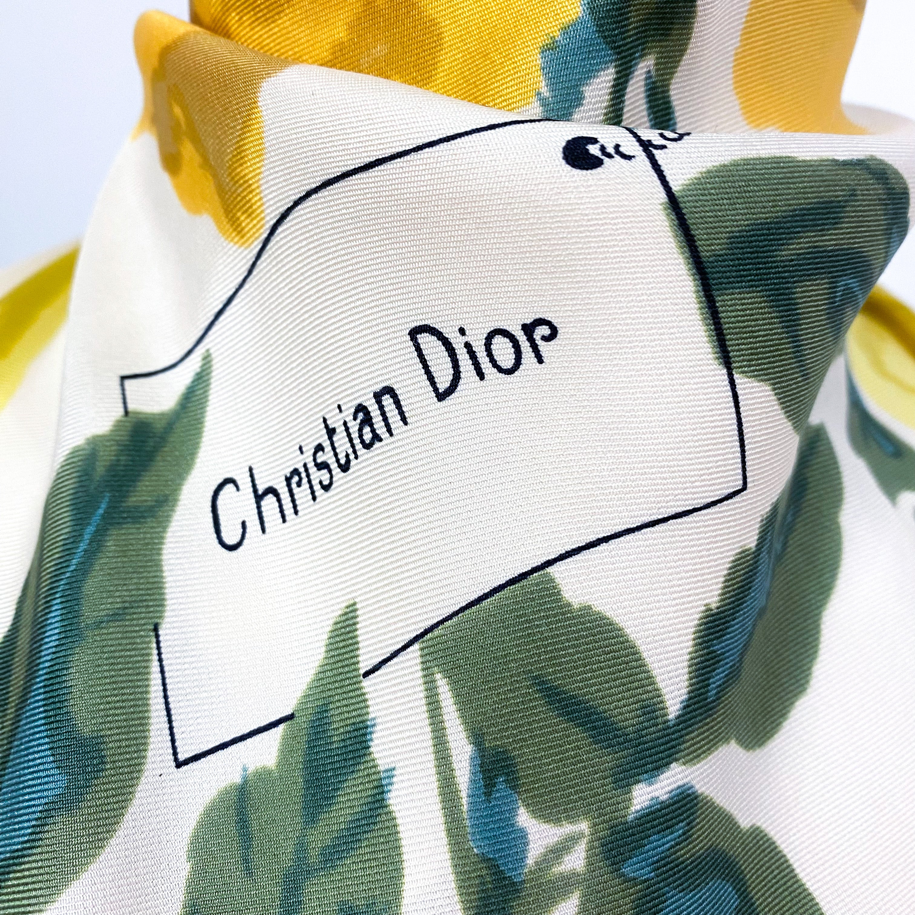 1960s Christian Dior Vintage Silk Scarf