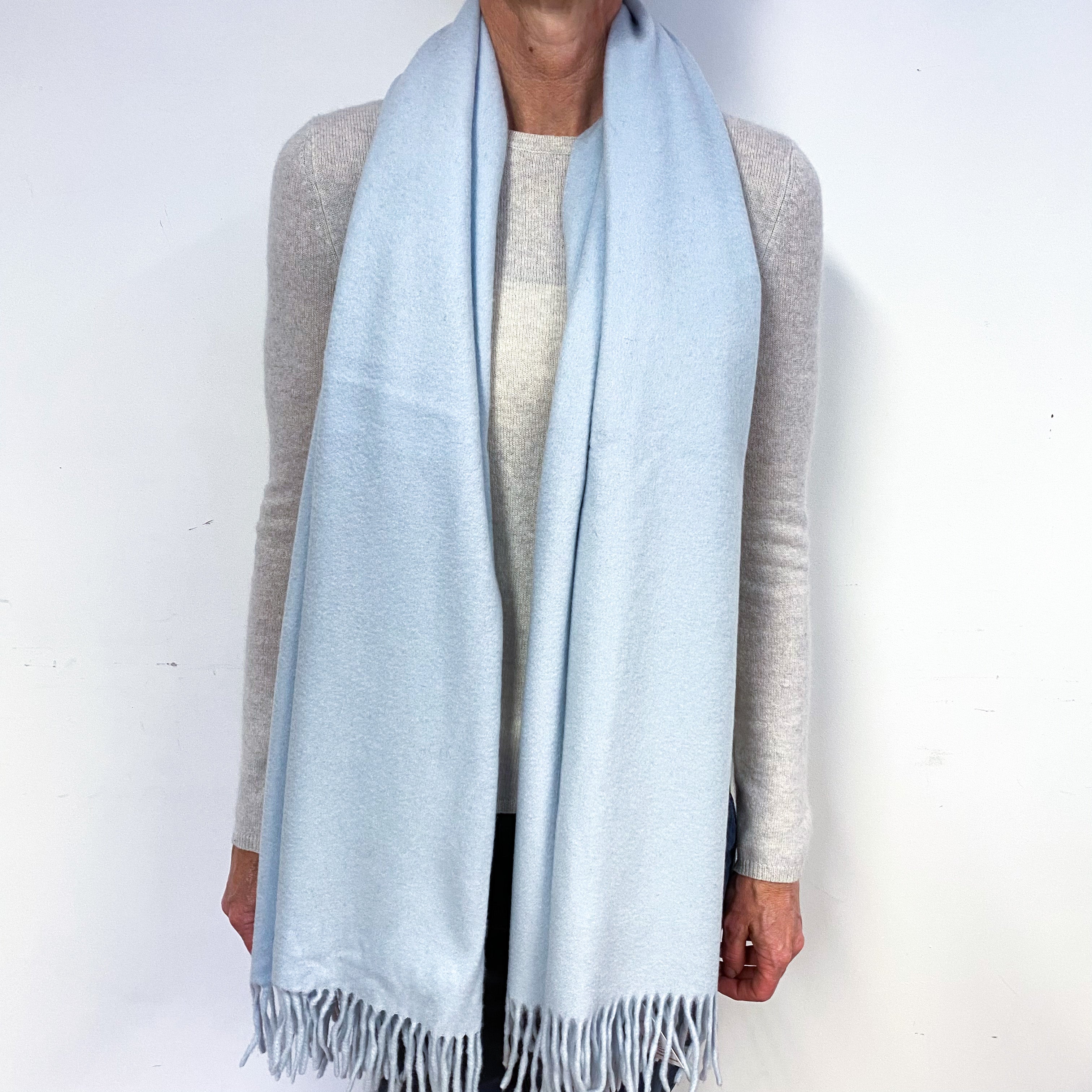 Super Soft Powder Blue Cashmere Wrap