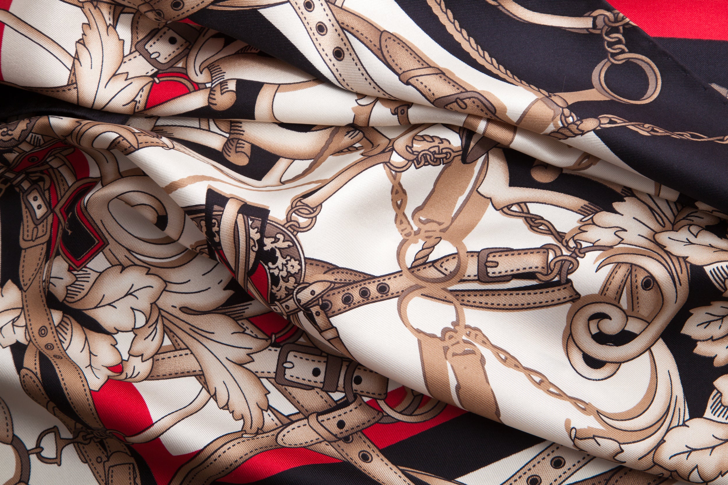 Brand New Italian Bridle Design Silk Scarf