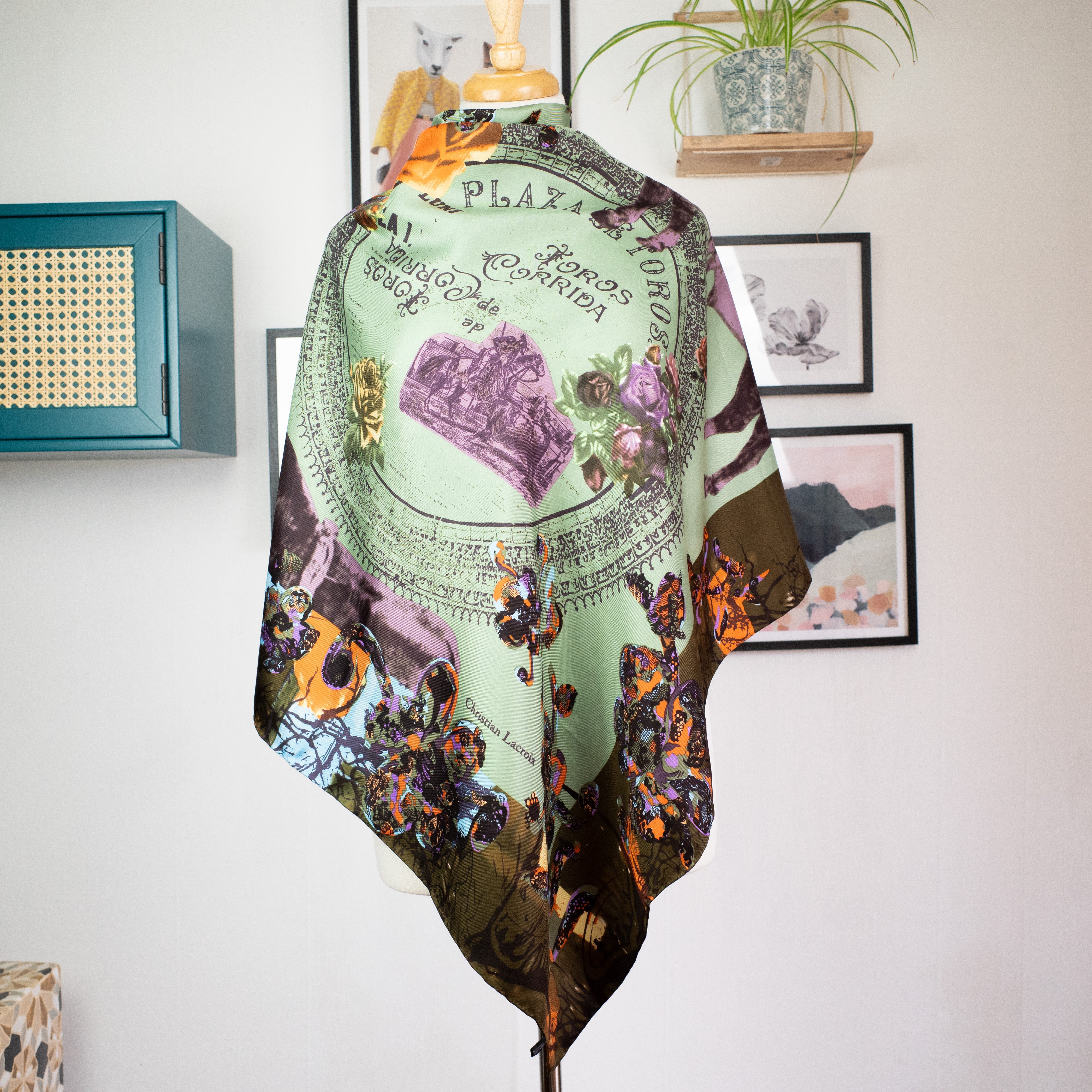 Christian Lacroix Abstract Designer Silk Scarf
