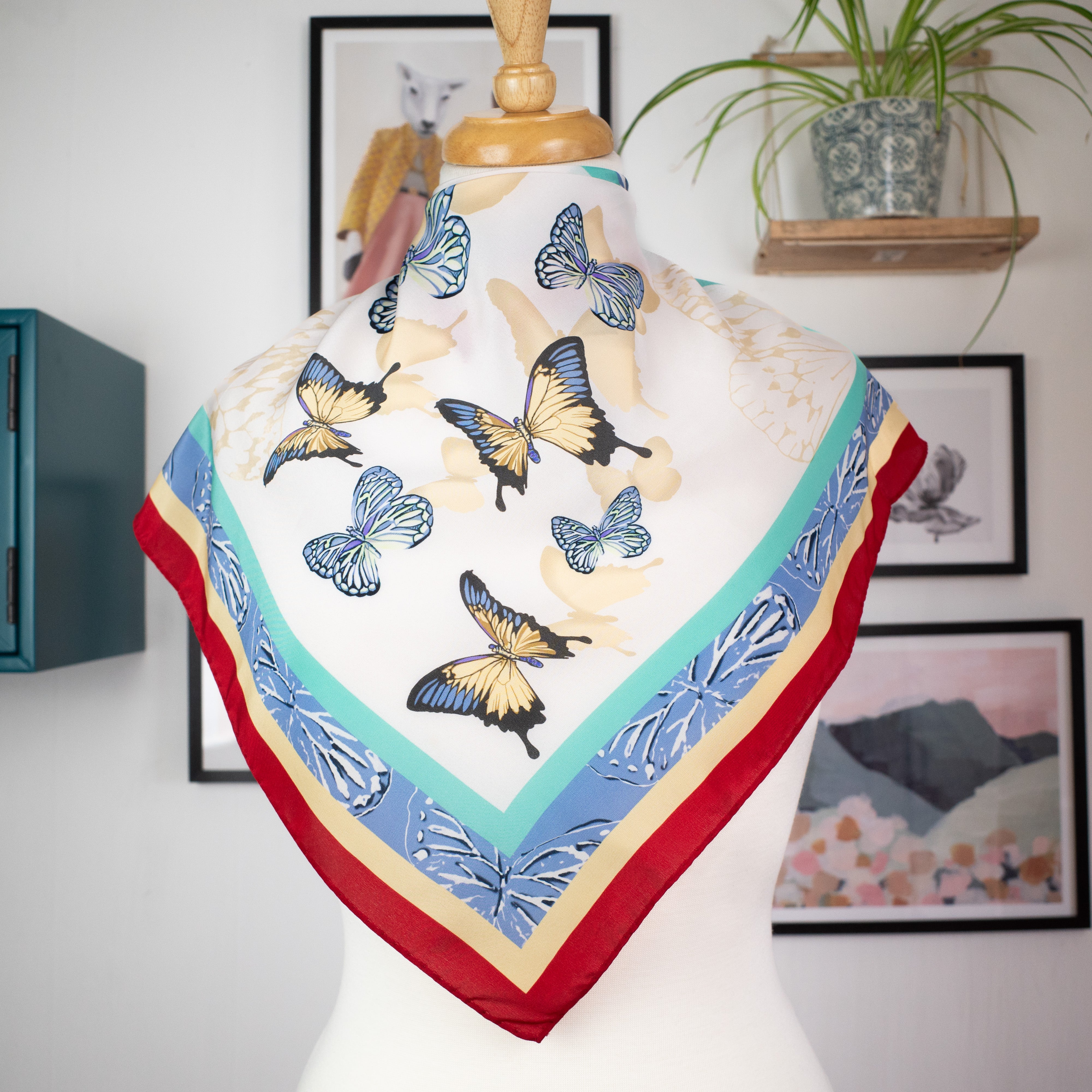 Brand New Pollini Crêpe de Chine Small Silk Scarf