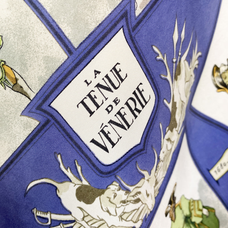 Boxed Hermes La Tenue de Venerie 1964 Designer Silk Scarf