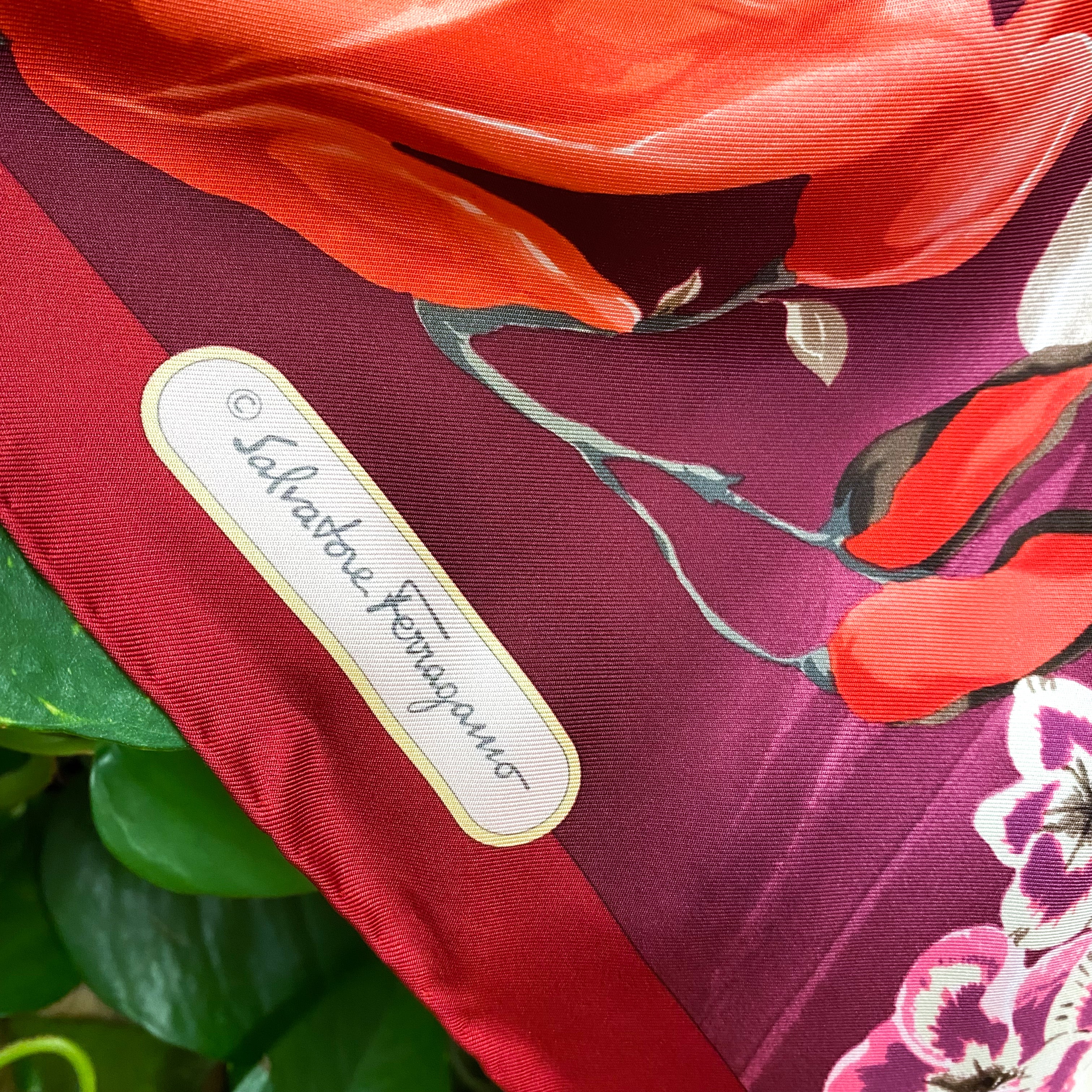 Salvatore Ferragamo Floral Designer Silk Scarf