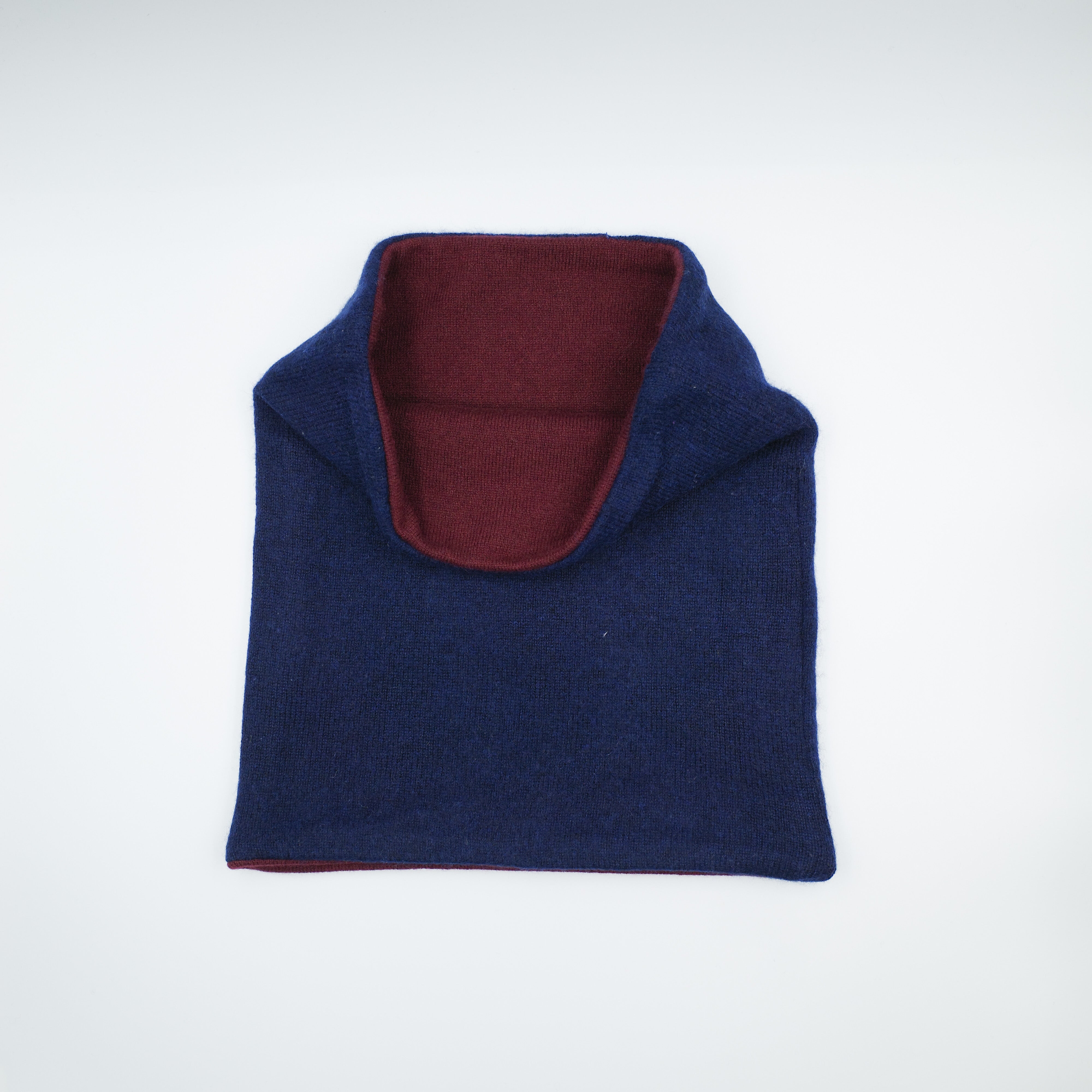 Men’s Navy Blue and Burgundy Luxury Double Layered Snood