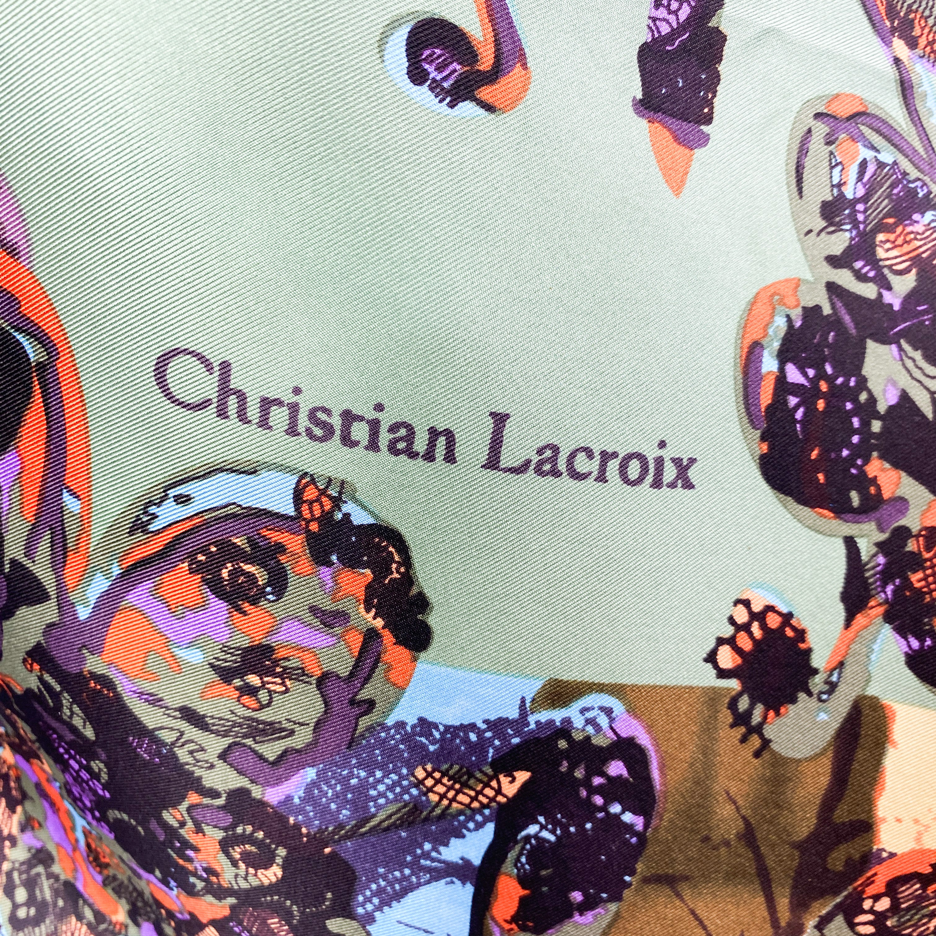 Christian Lacroix Abstract Designer Silk Scarf