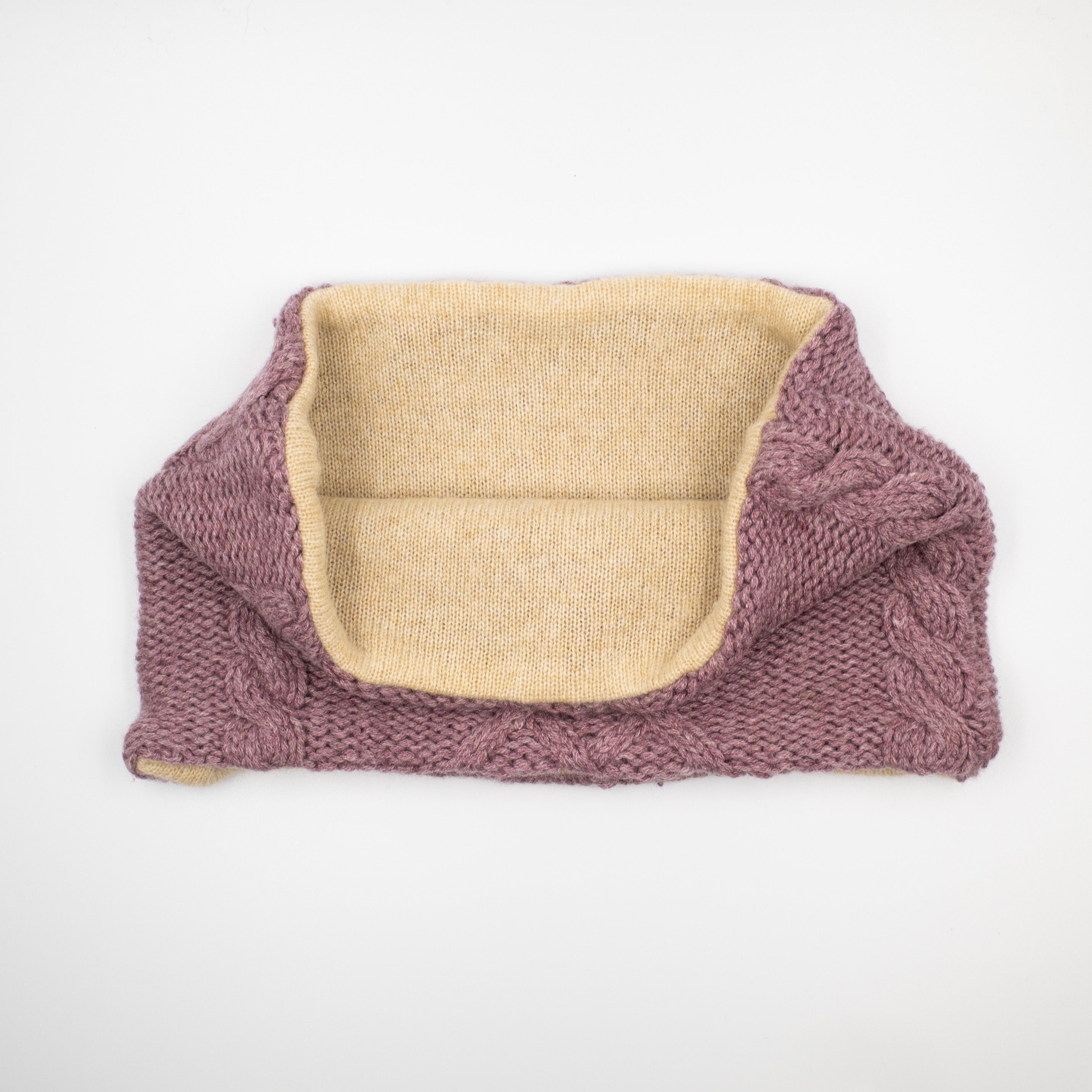Honey Beige and Heather Purple Neck Warmer