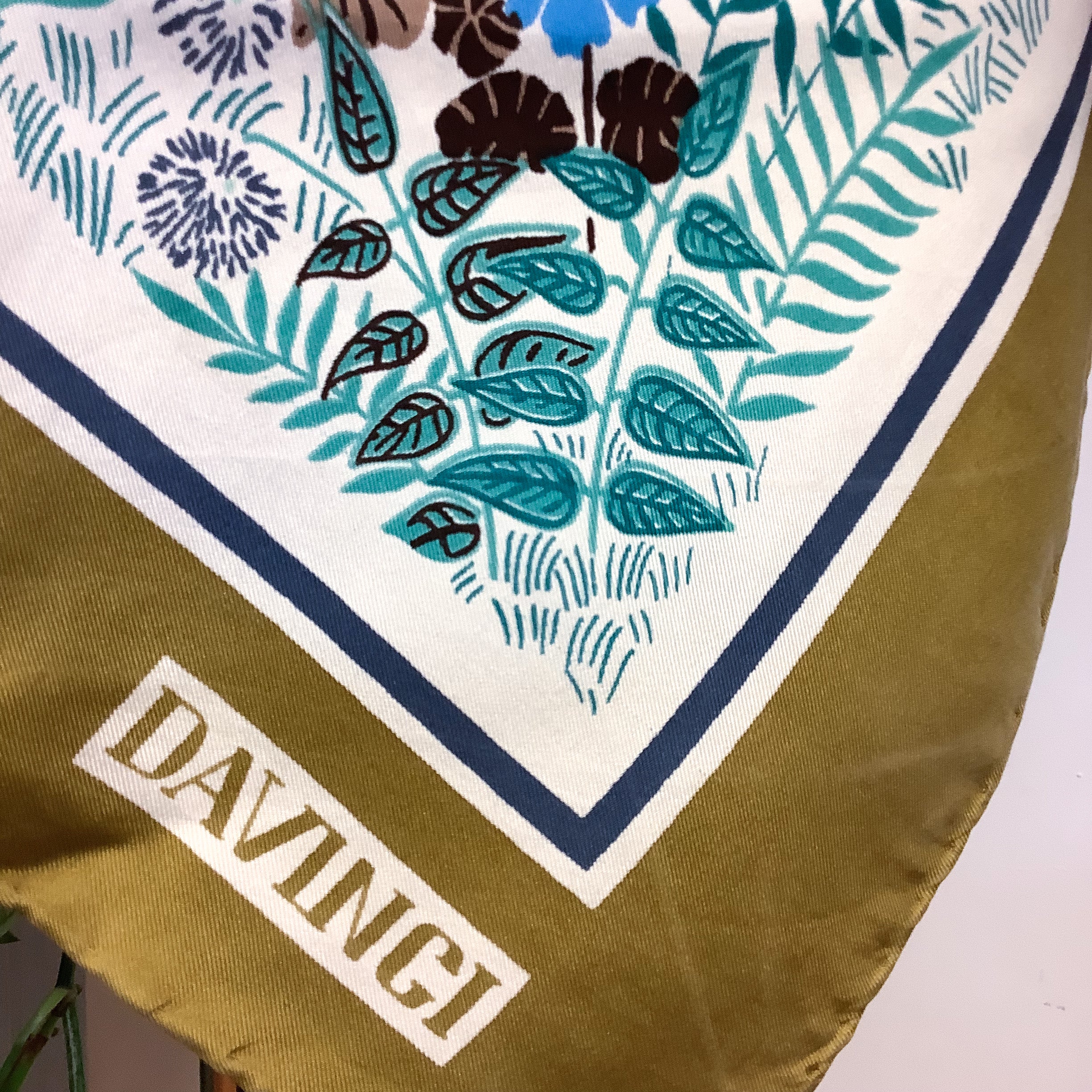 Davinci 1980s Floral Vintage Silk Scarf