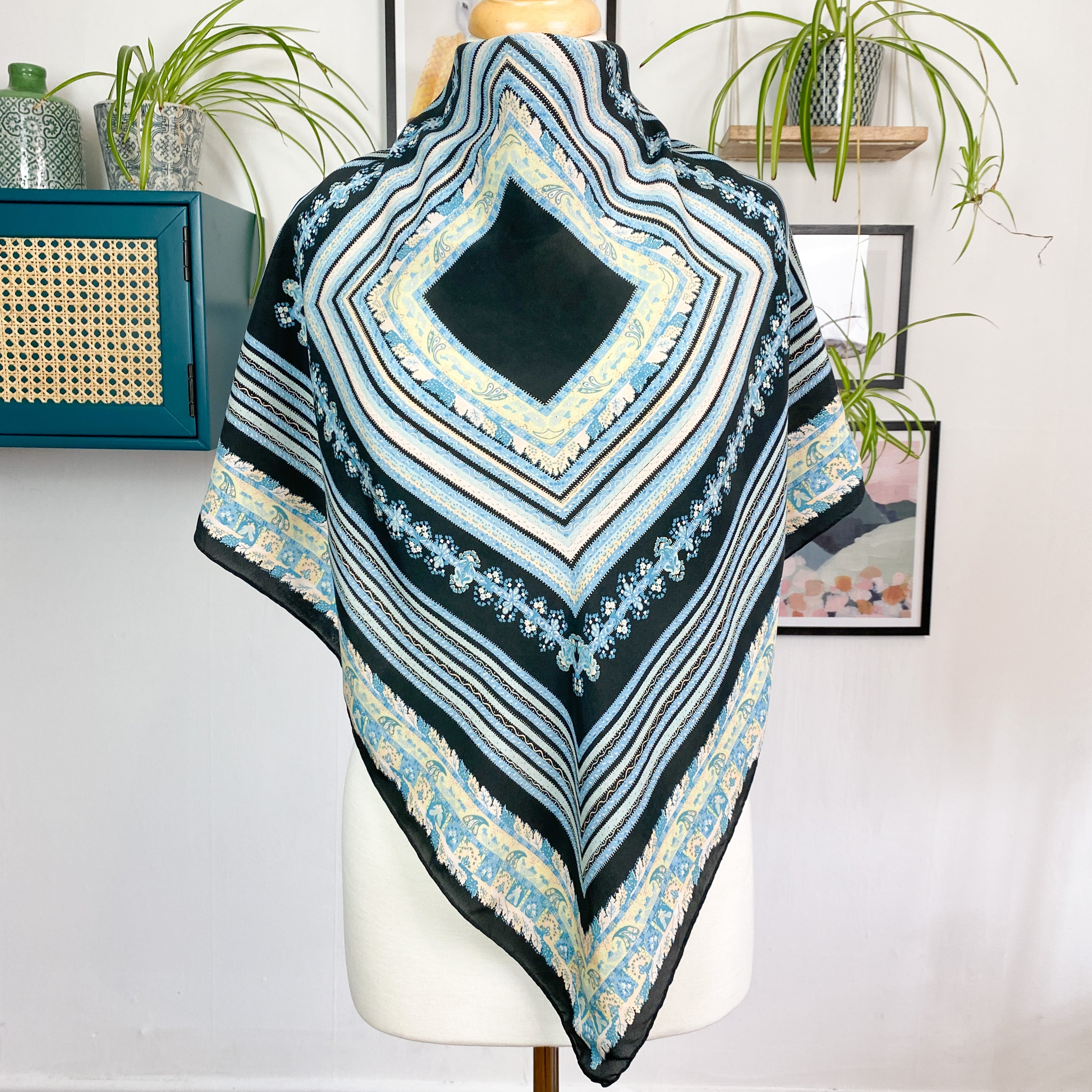 Crêpe Floral Vintage Silk Scarf