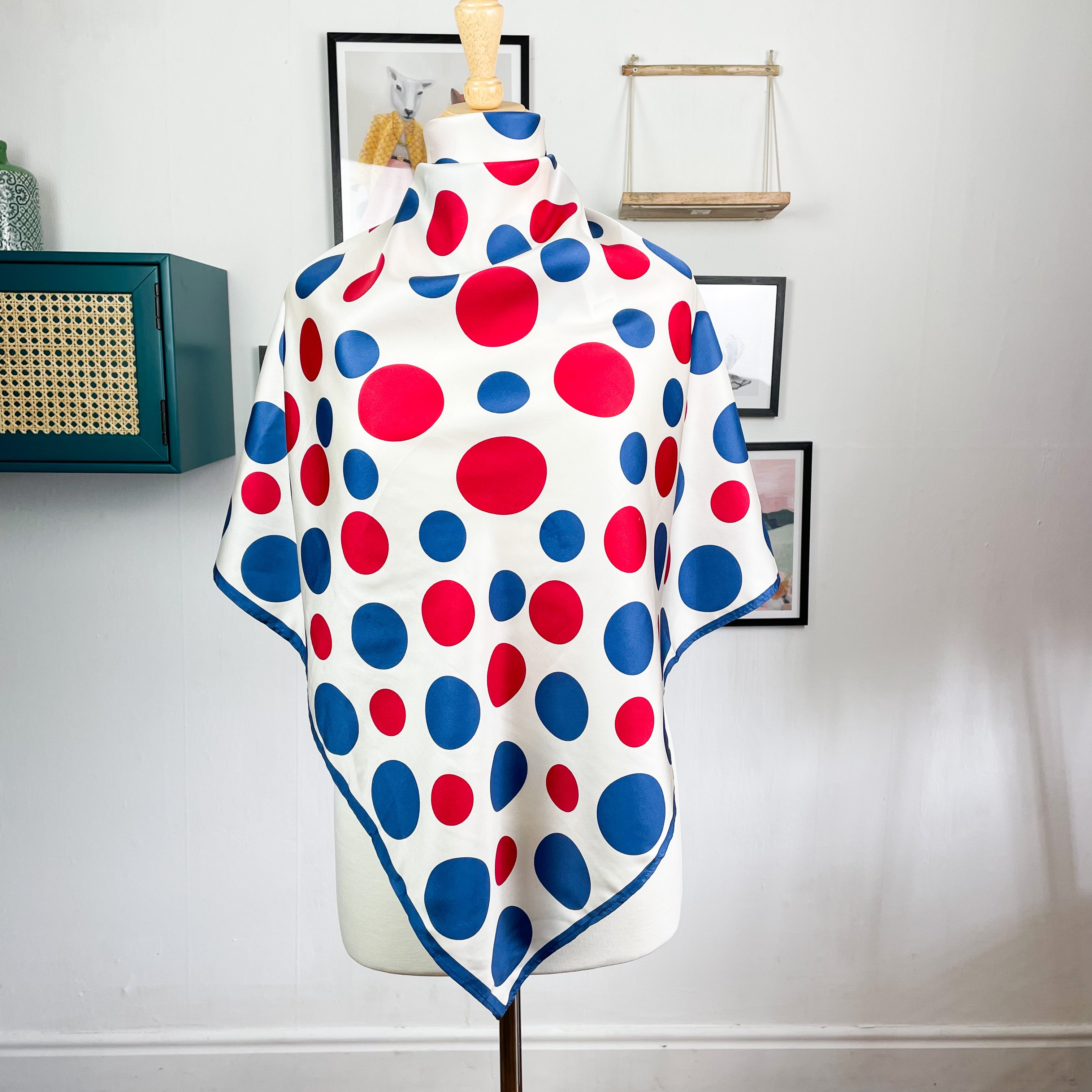 Joules Bold Spotty Design Silk Scarf