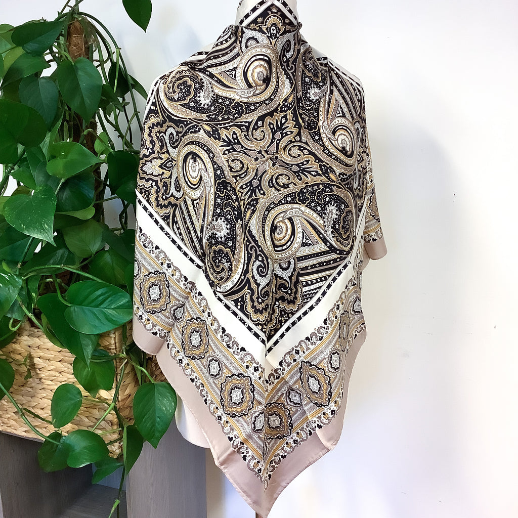 Brand New Italian Paisley Silk Scarf