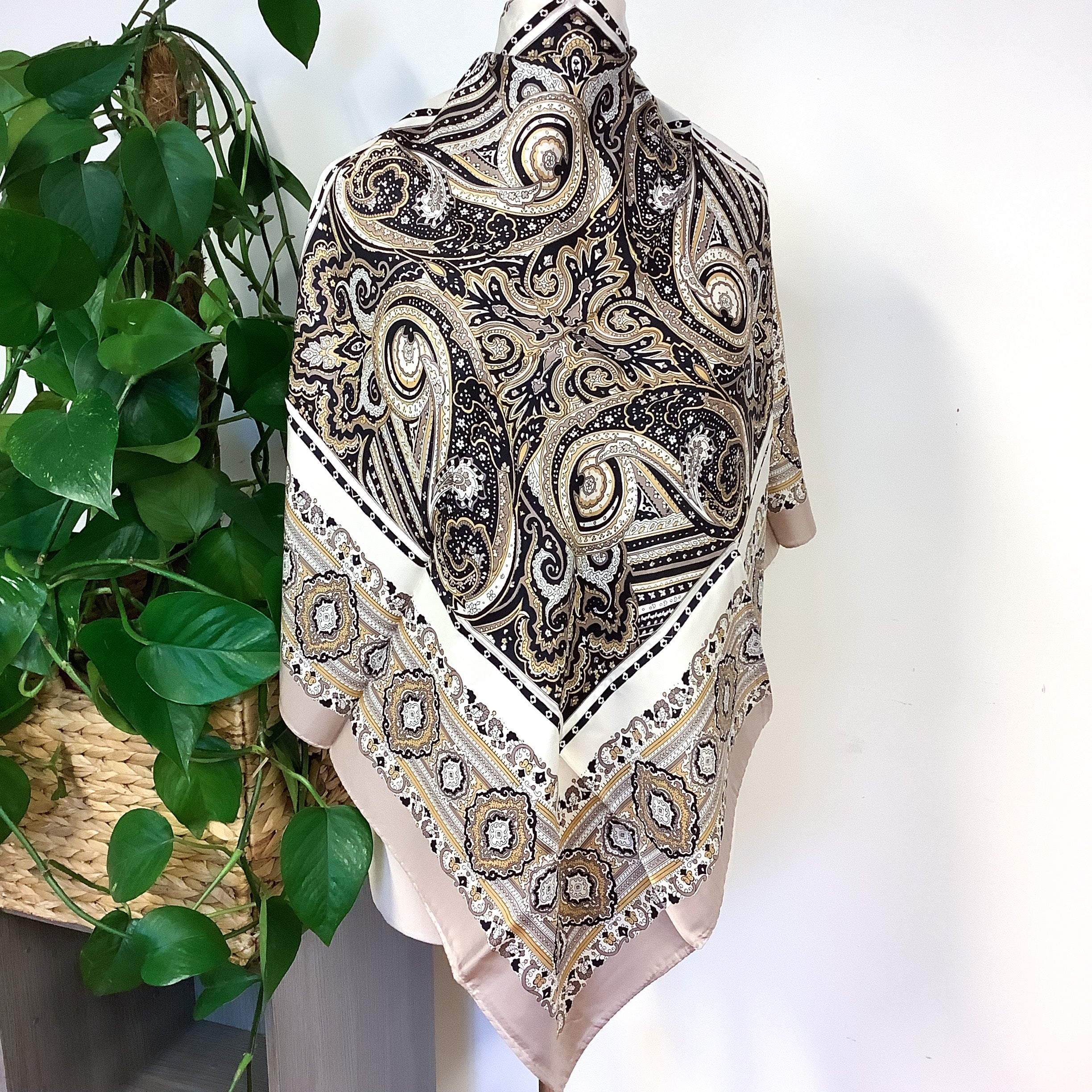 Brand New Italian Paisley Silk Scarf