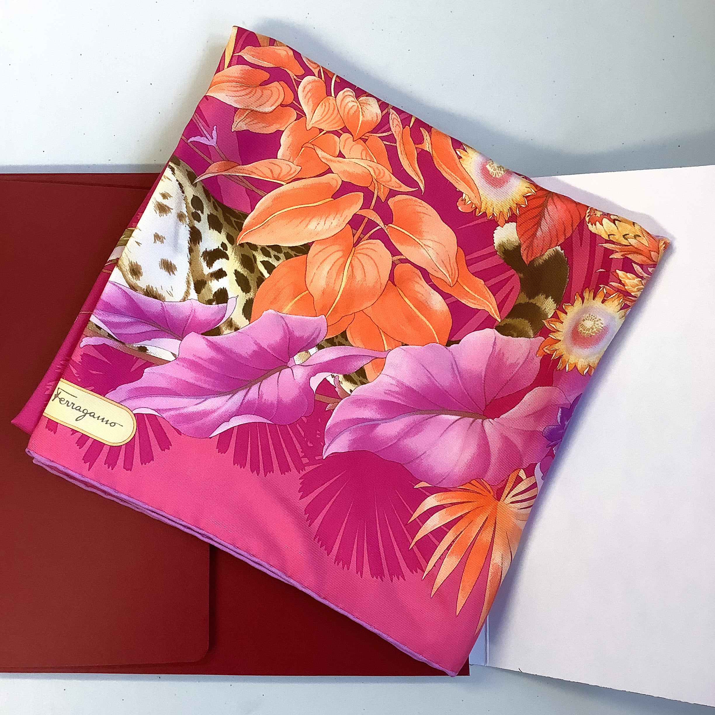 Salvatore Ferragamo Floral Designer Silk Scarf