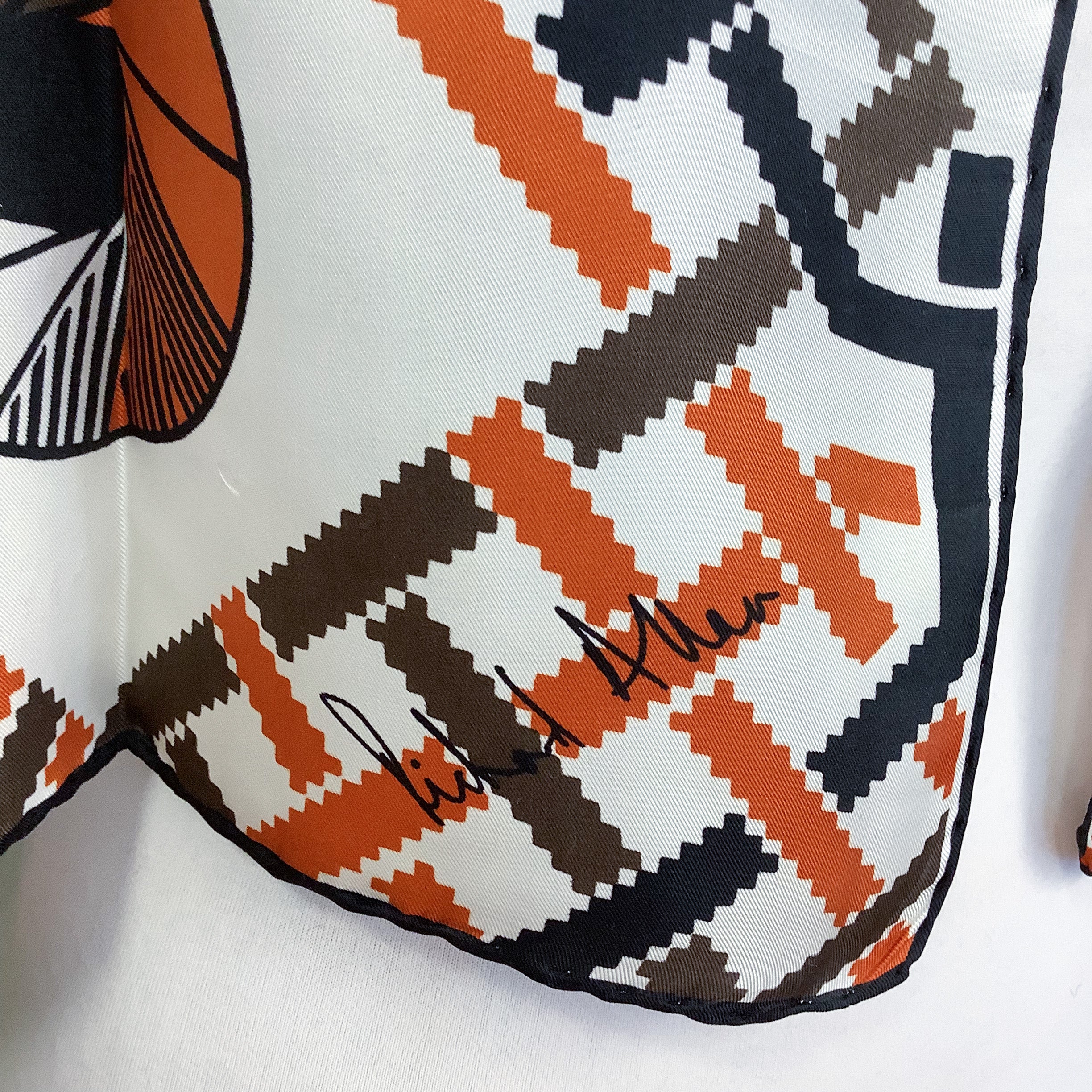 1970s Richard Allan Abstract Vintage Silk Scarf
