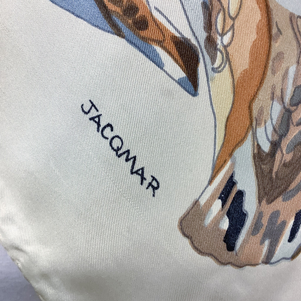 1970s Jacqmar Bird Design Vintage Silk Scarf
