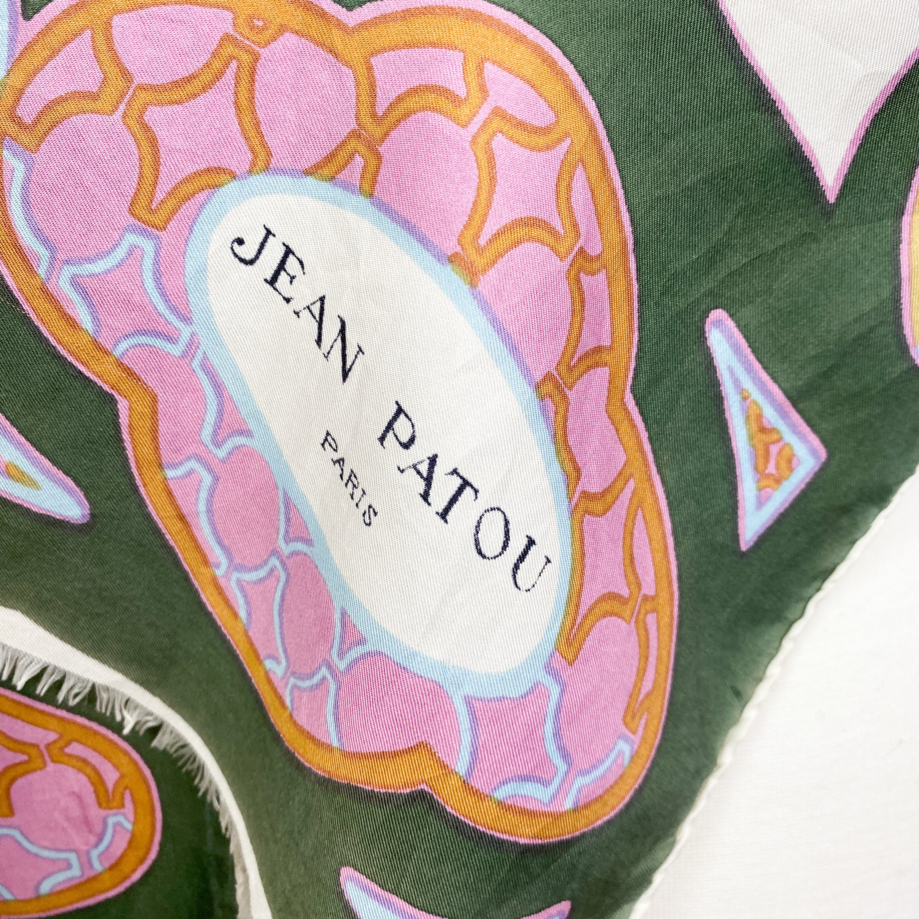 1970s Jean Patou Paris Vintage Silk Scarf