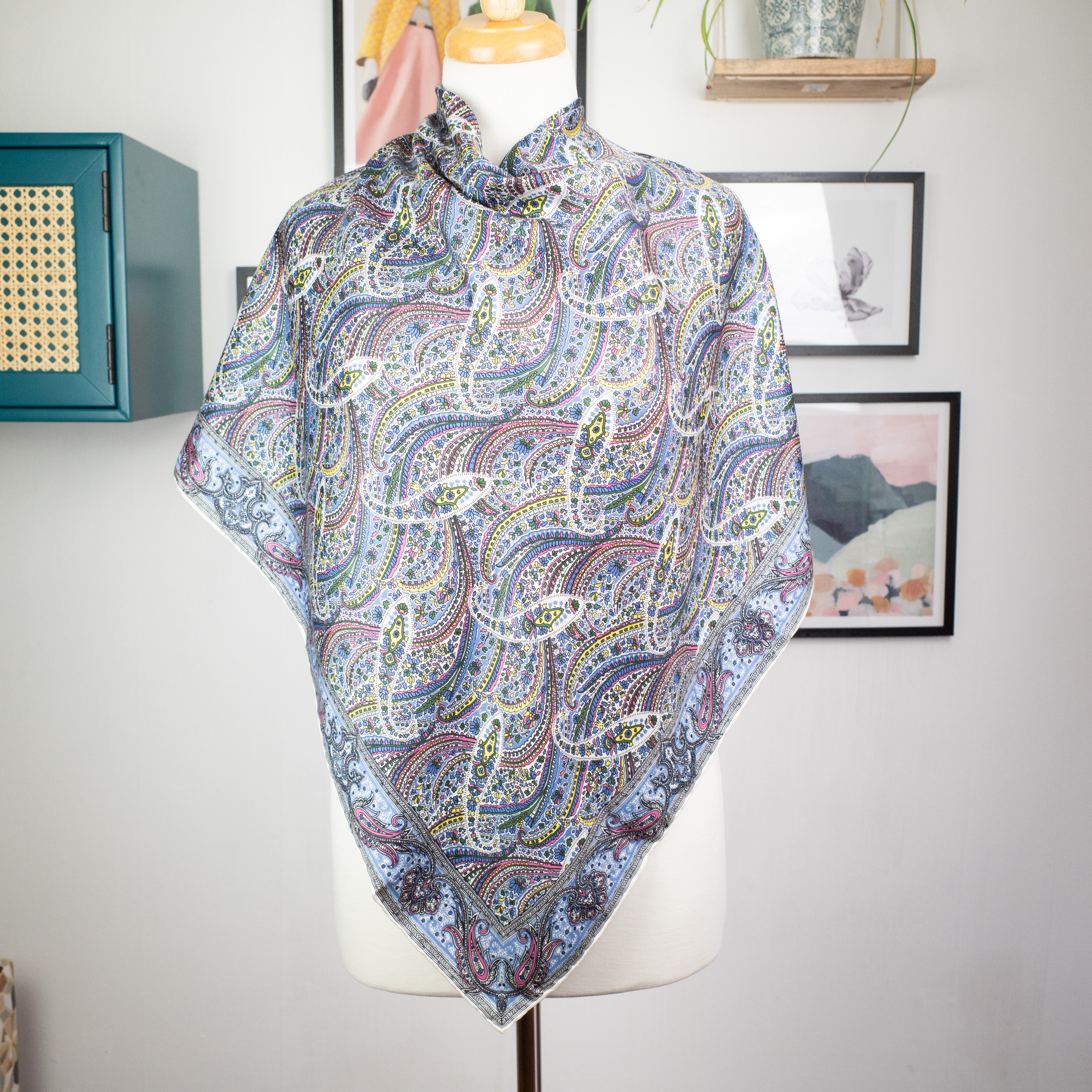 Pretty Paisley Vintage Silk Scarf