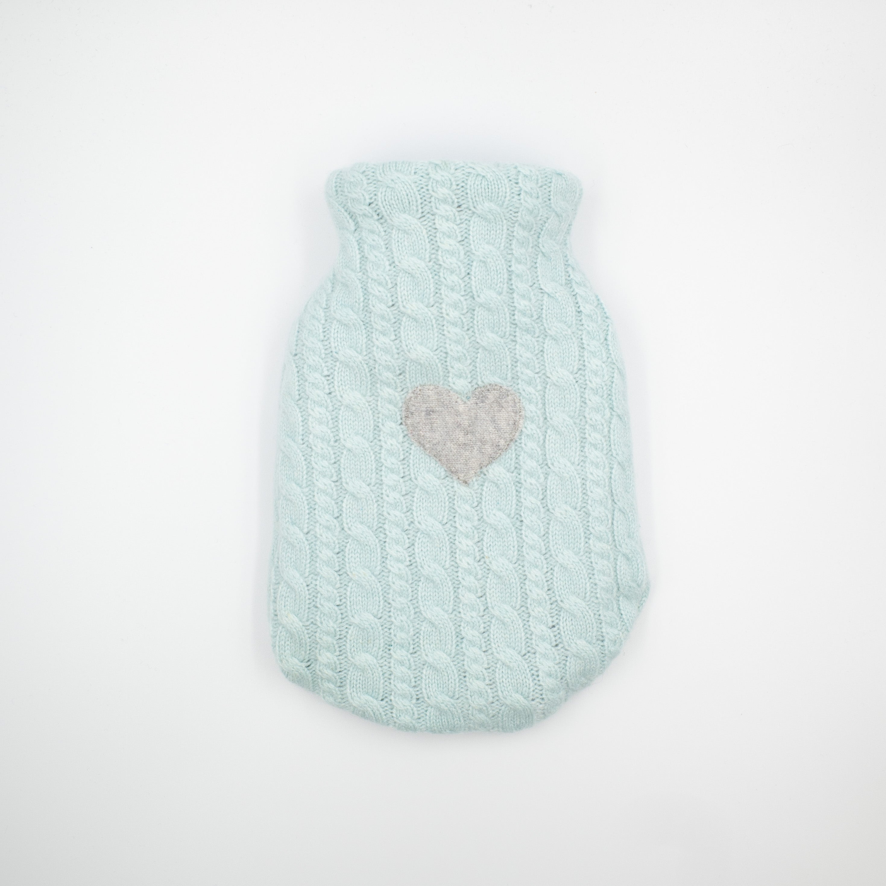 Opal Green Cable Cashmere Small Hot Water Bottle