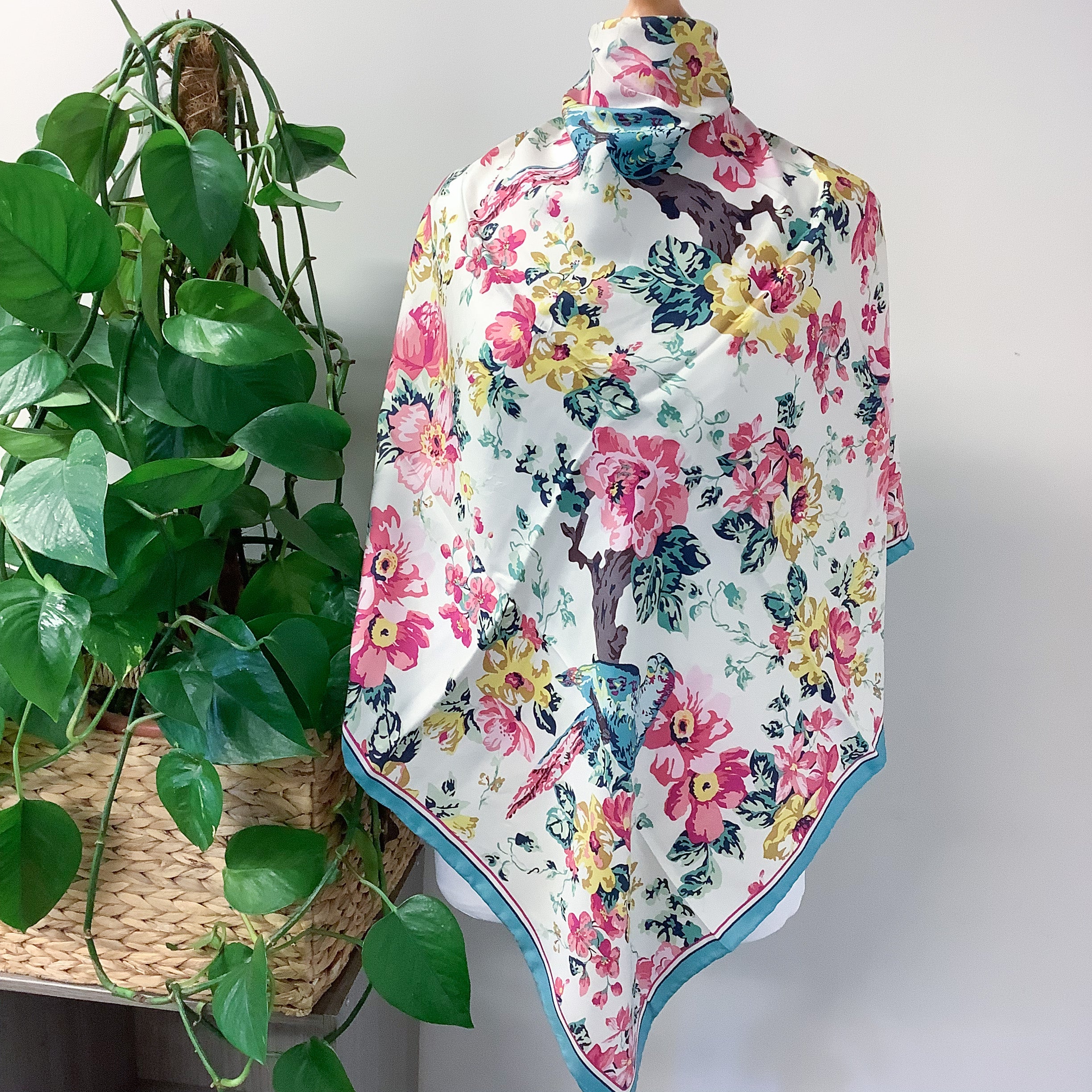 Joules Modern Floral Silk Scarf